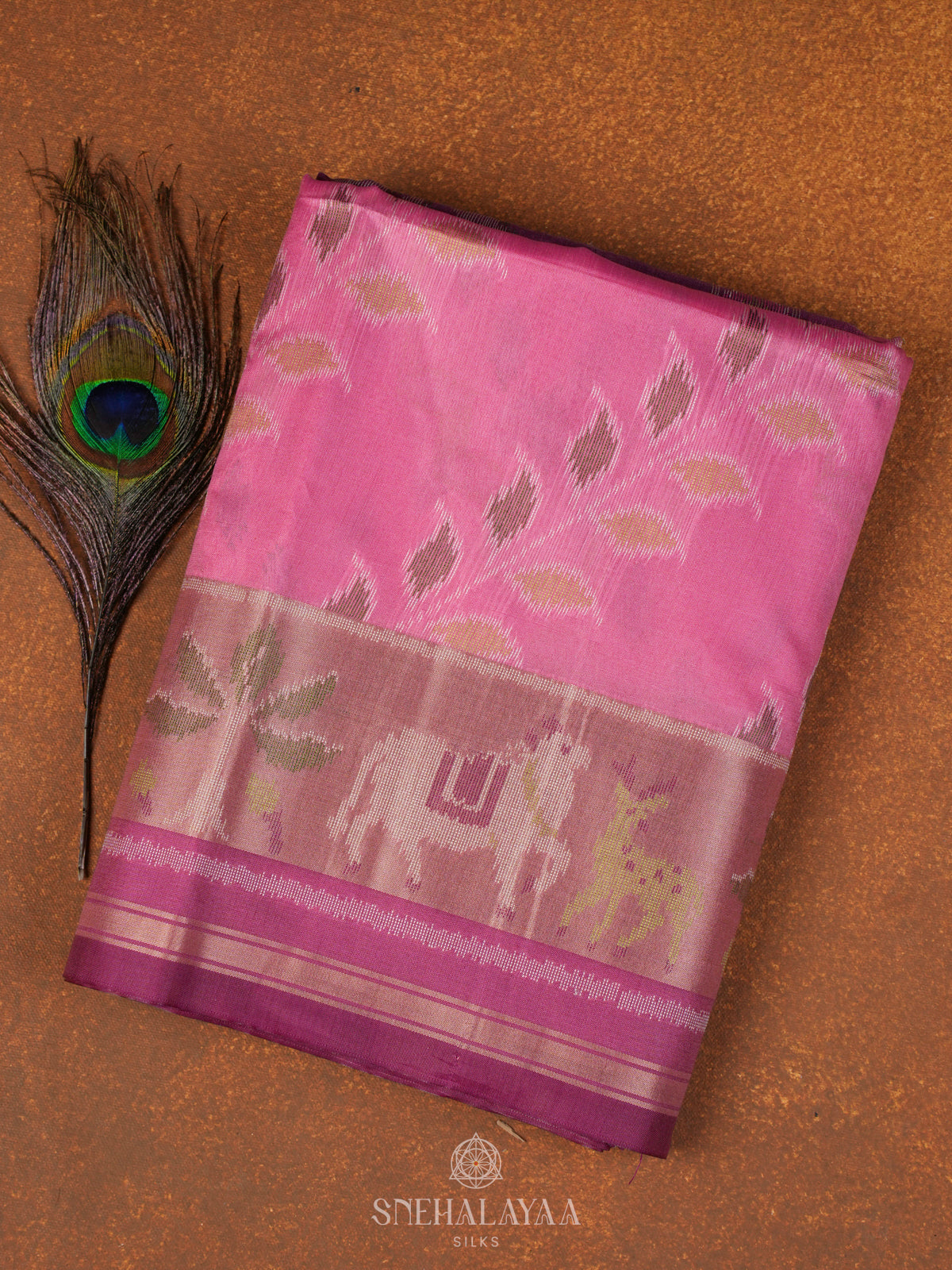 Pink Tussar Saree