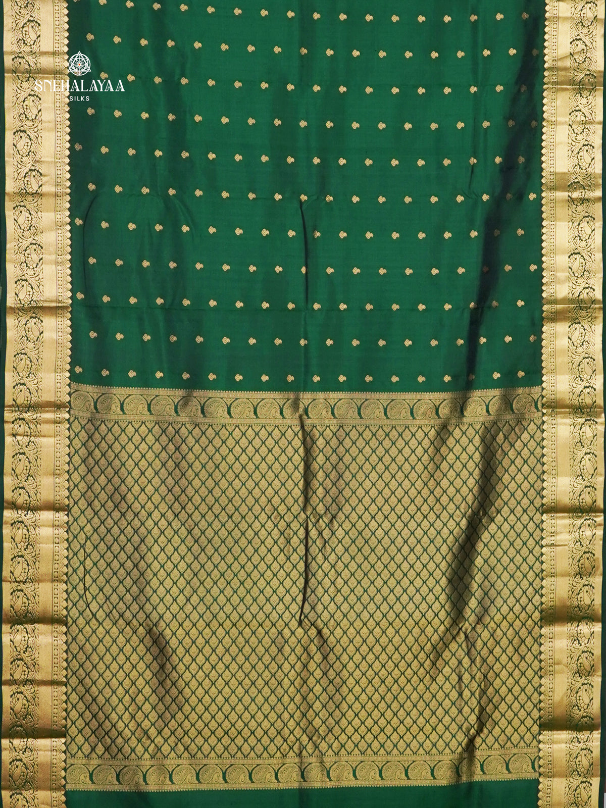 Forest Green Kanjivaram Silk Saree