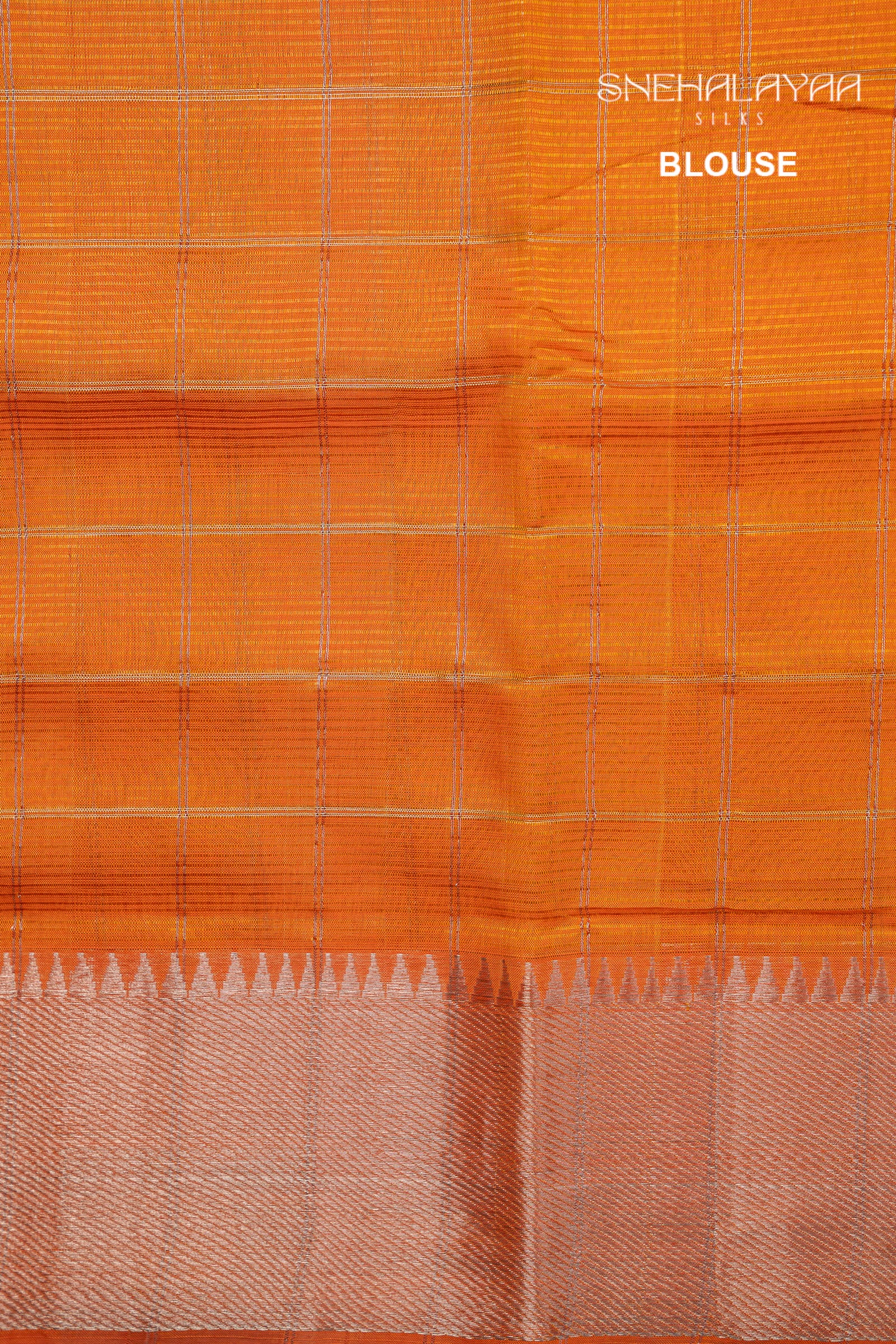 Tangerine Orange Mangalgiri Silk Saree