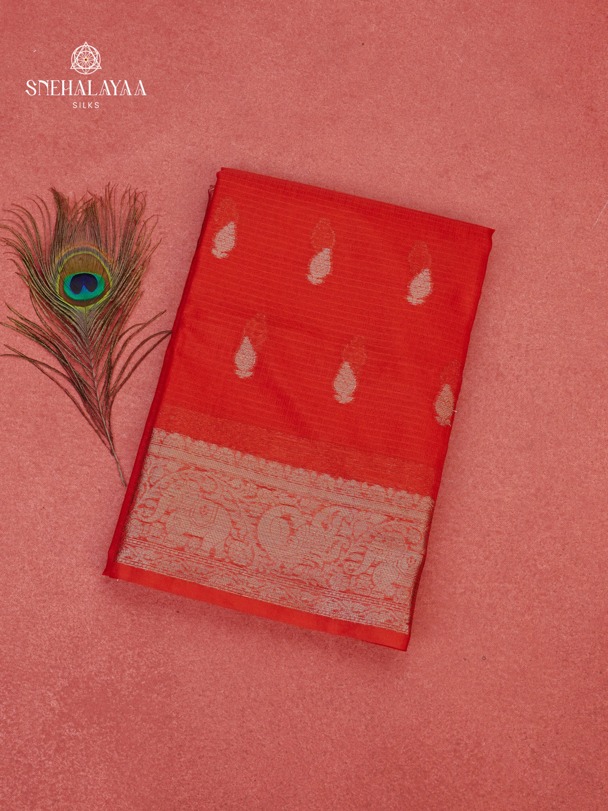 Rust Orange Kota Saree