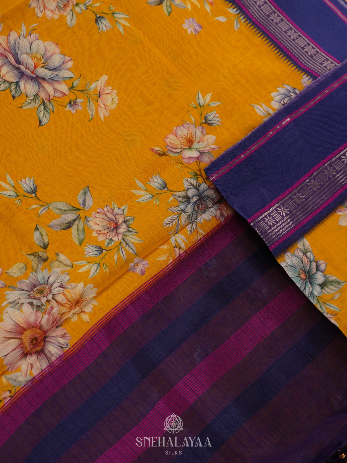 Mango Yellow Chanderi Saree