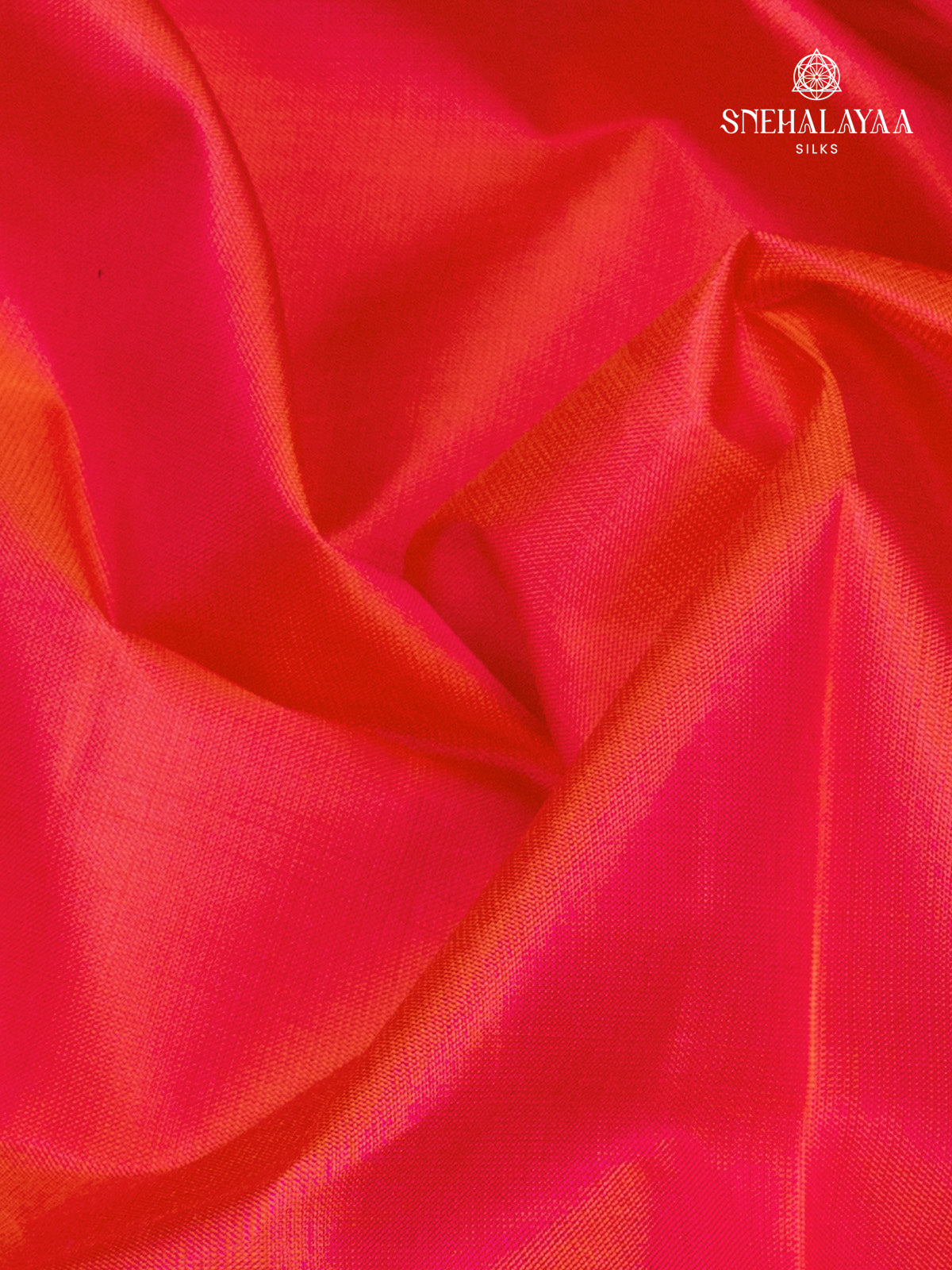Coral Orange Kanjivaram Silk Saree