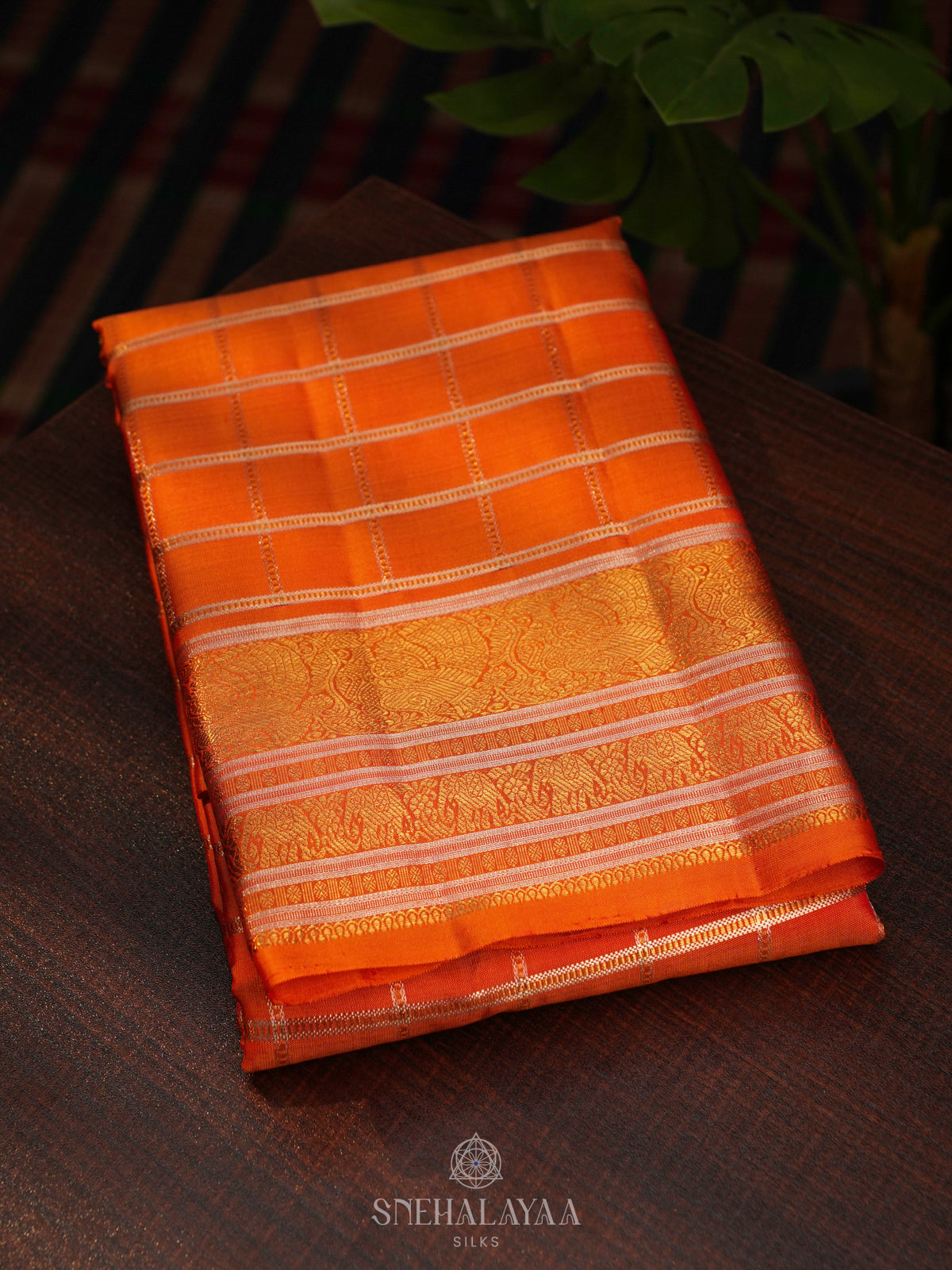 Orange Kanjivaram Silk Saree