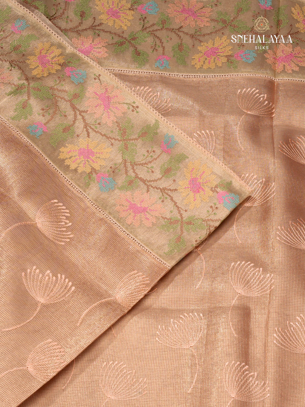 Sandal Kota Embroidery Saree