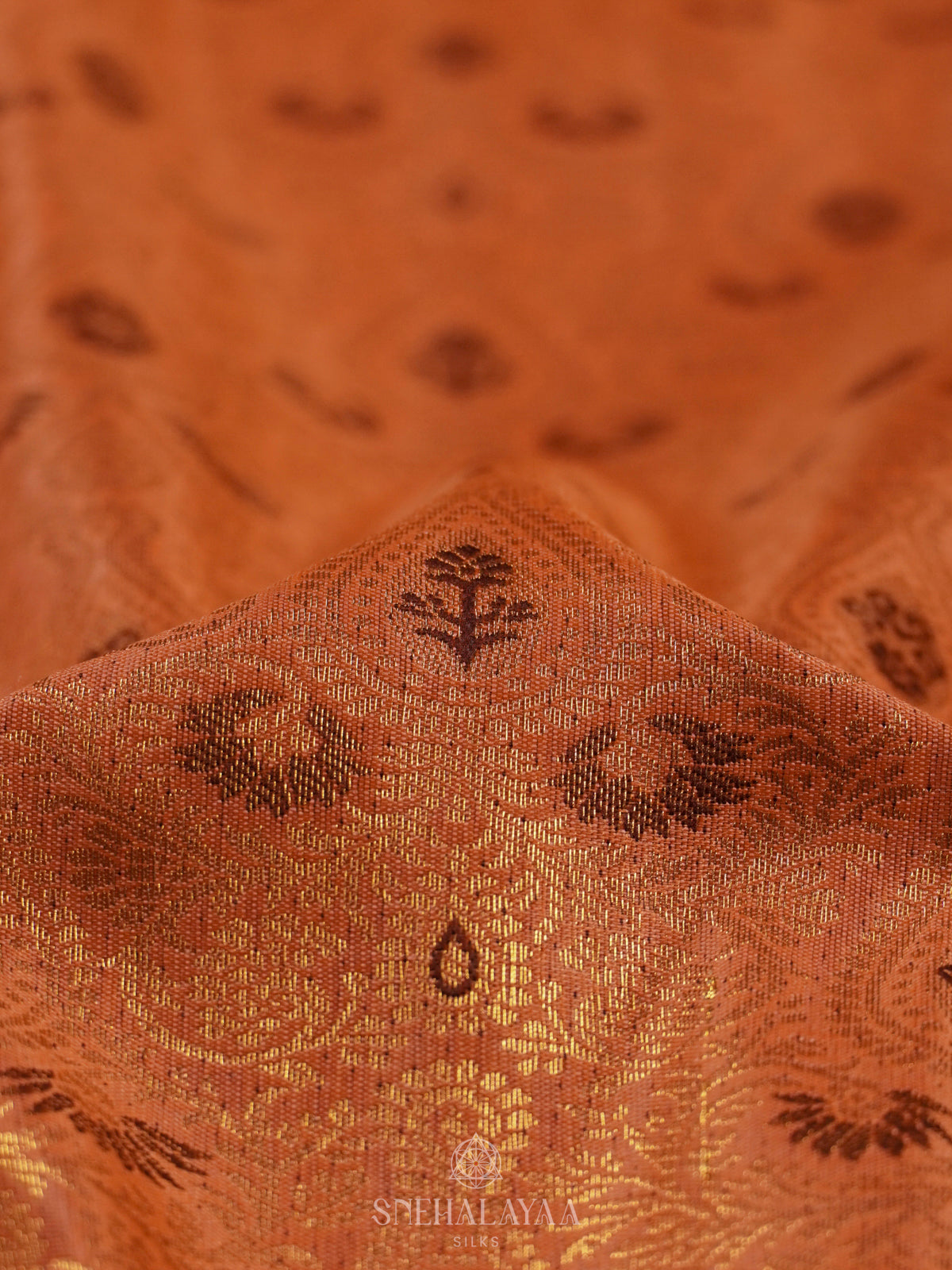 Peach Art Silk Saree