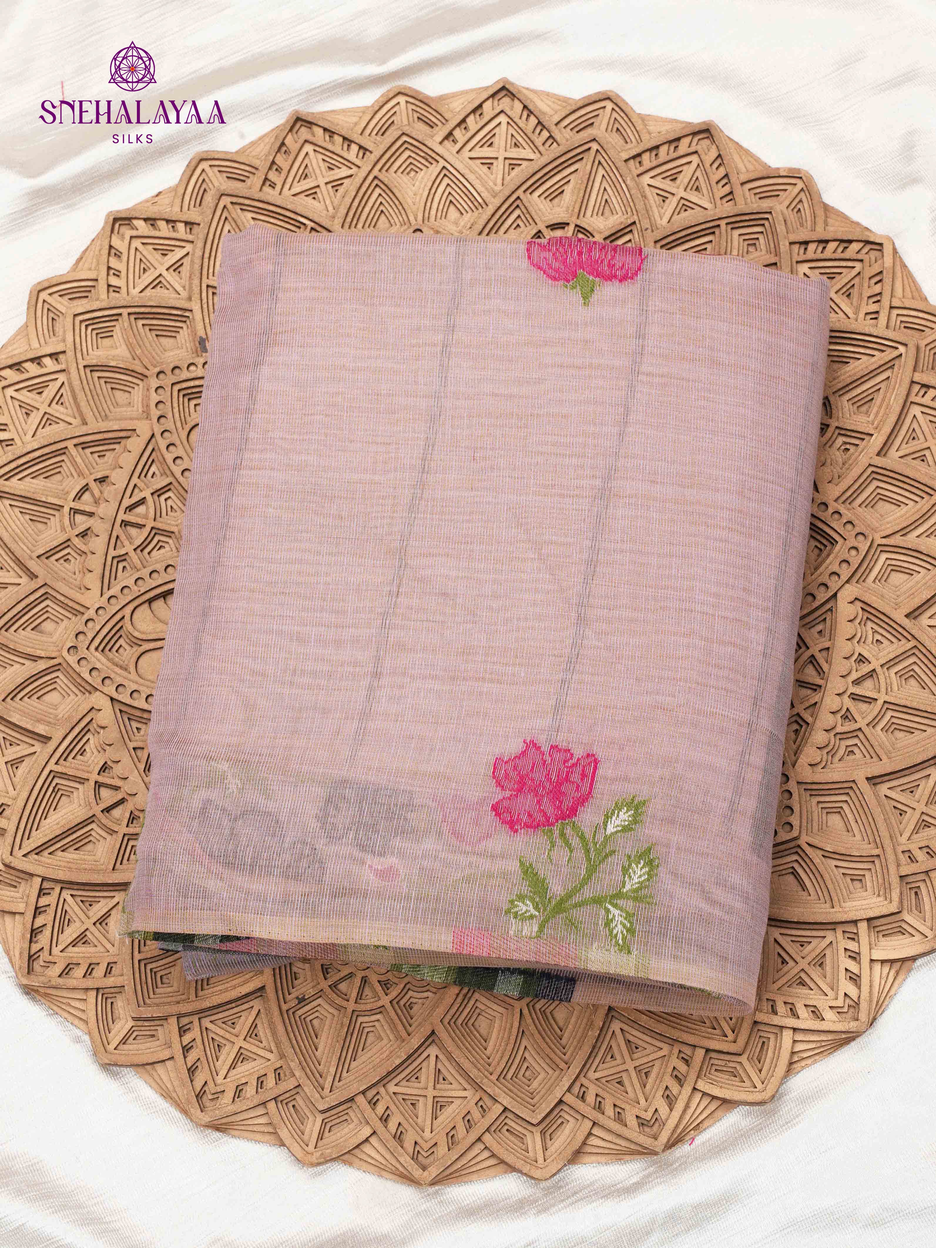 Lilac Munga Cotton Saree