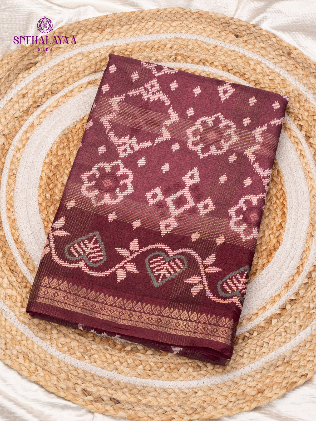 Brown Dola Silk Saree