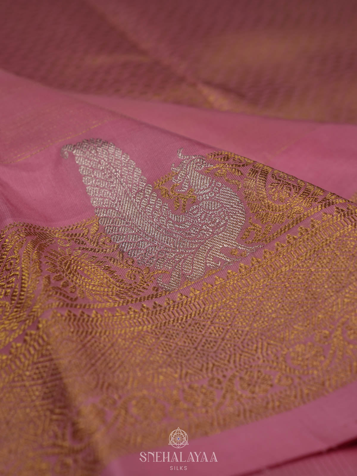 Pale Pink Venkatagiri Silk Saree