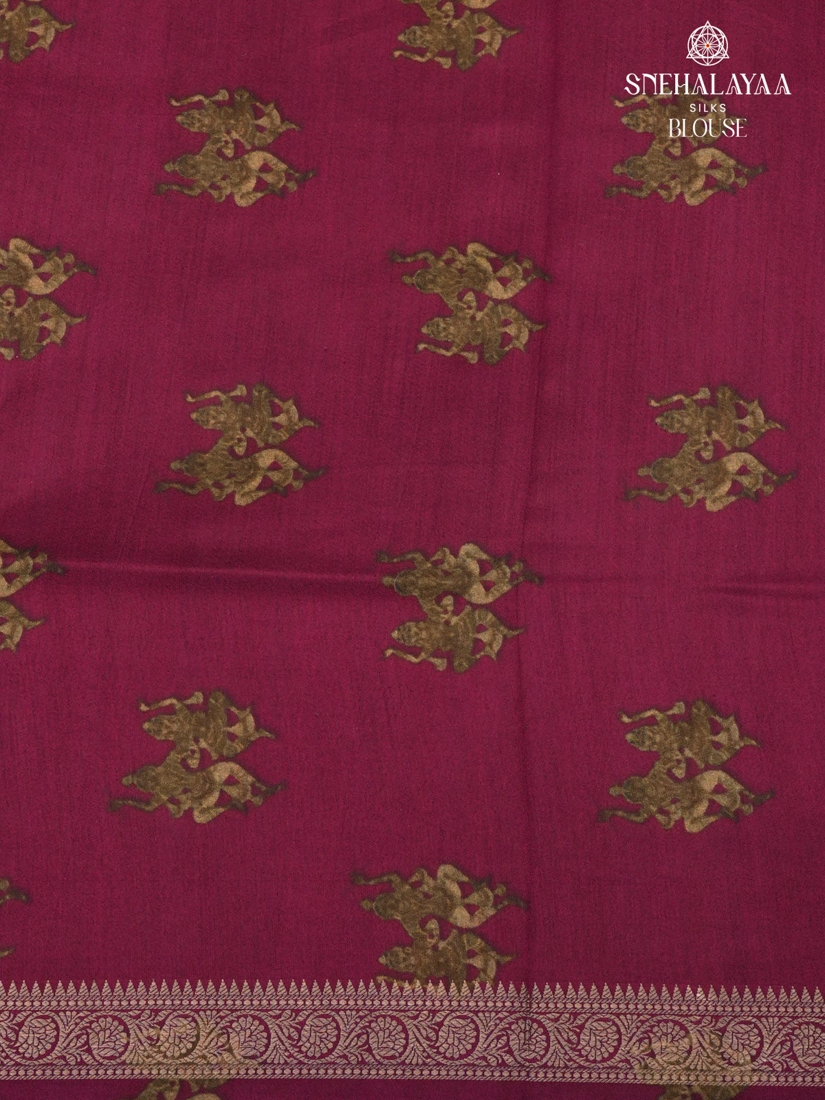 Magenta Chiniya Silk Saree