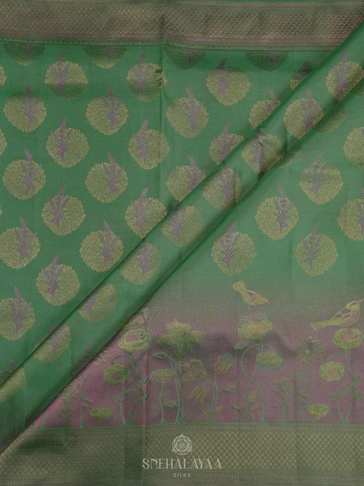 Pale Green Kanjivaram Silk Saree