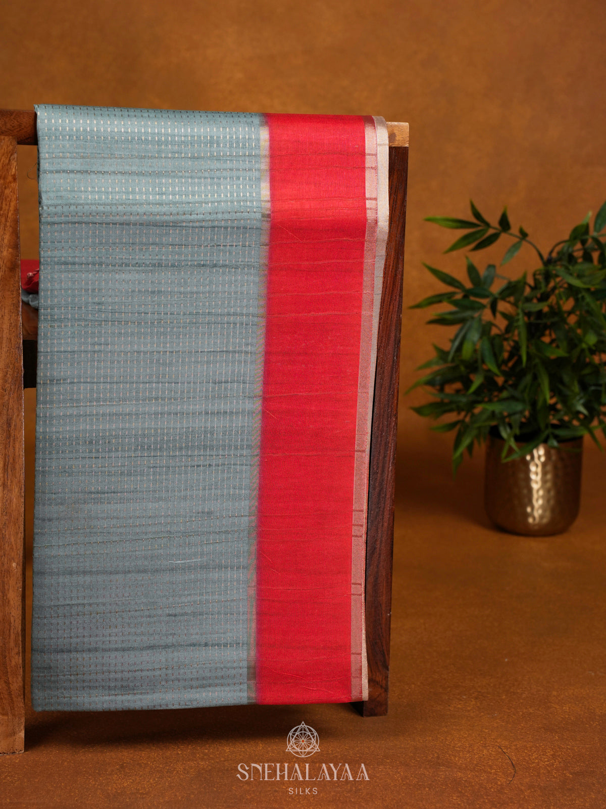 Pale Blue Tussar Saree