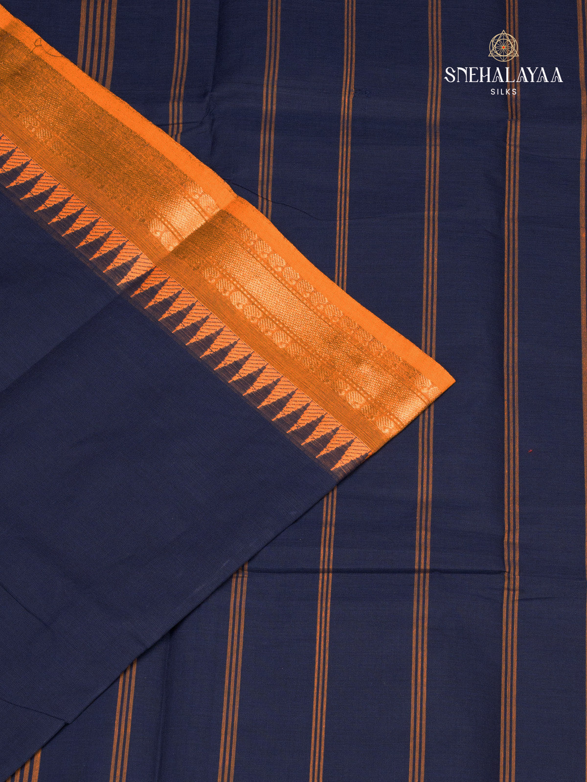 Dark Blue Chettinad Coton Saree