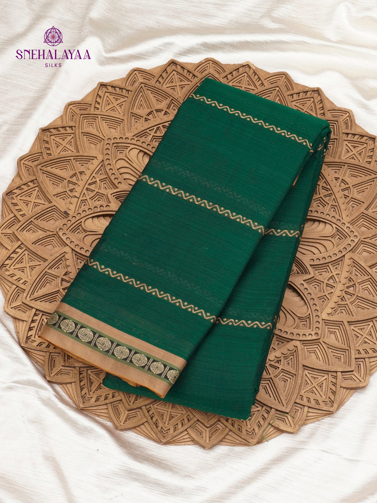 Forest Green Narayanpet Cotton Saree