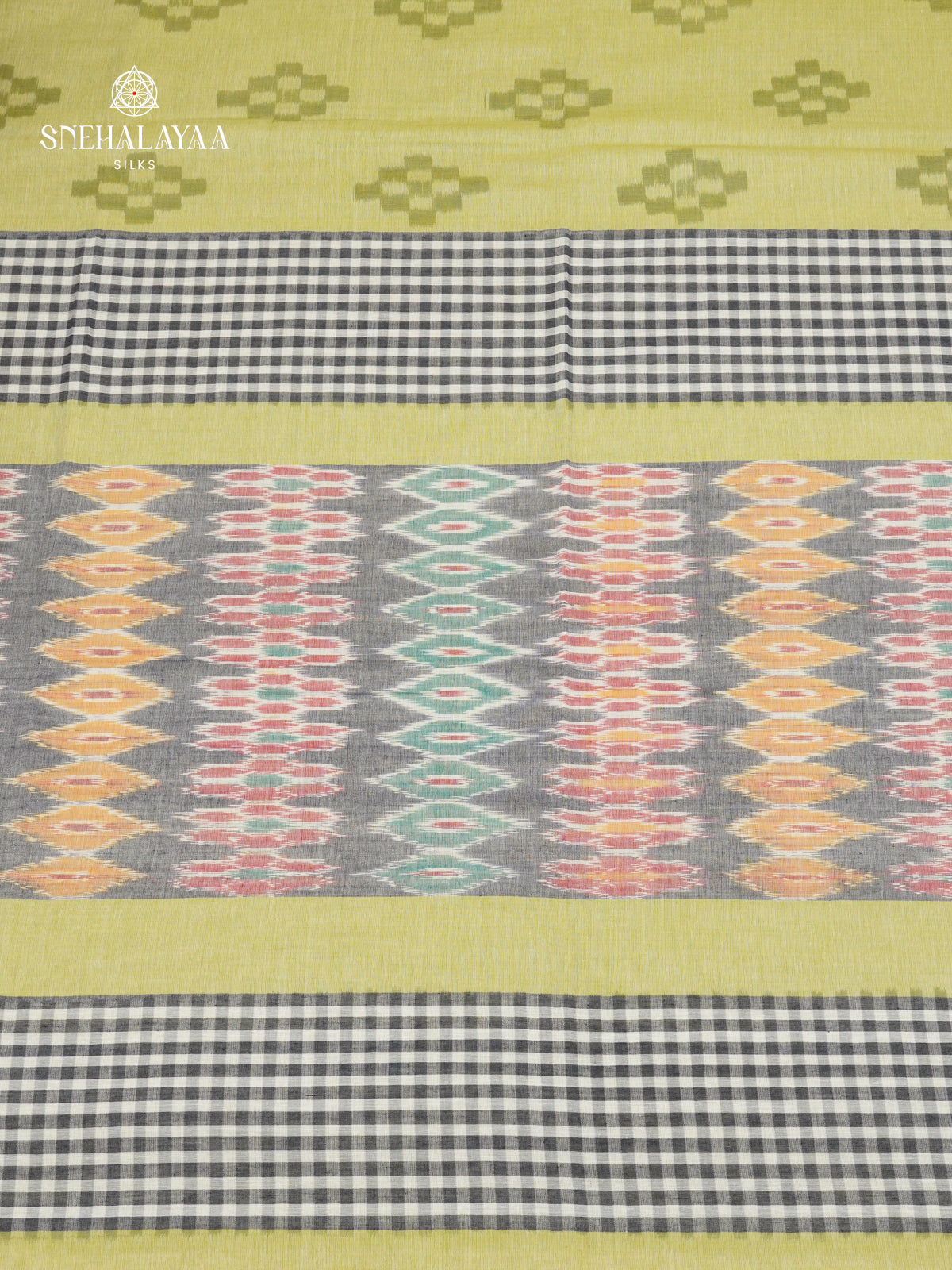 Pista Green Sambalpuri Cotton Saree