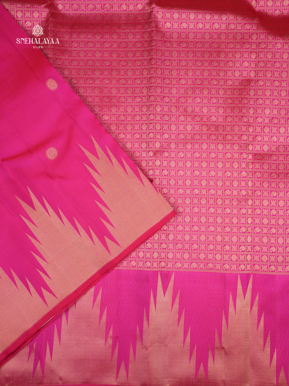 Rani Pink Kanjivaram Silk Saree