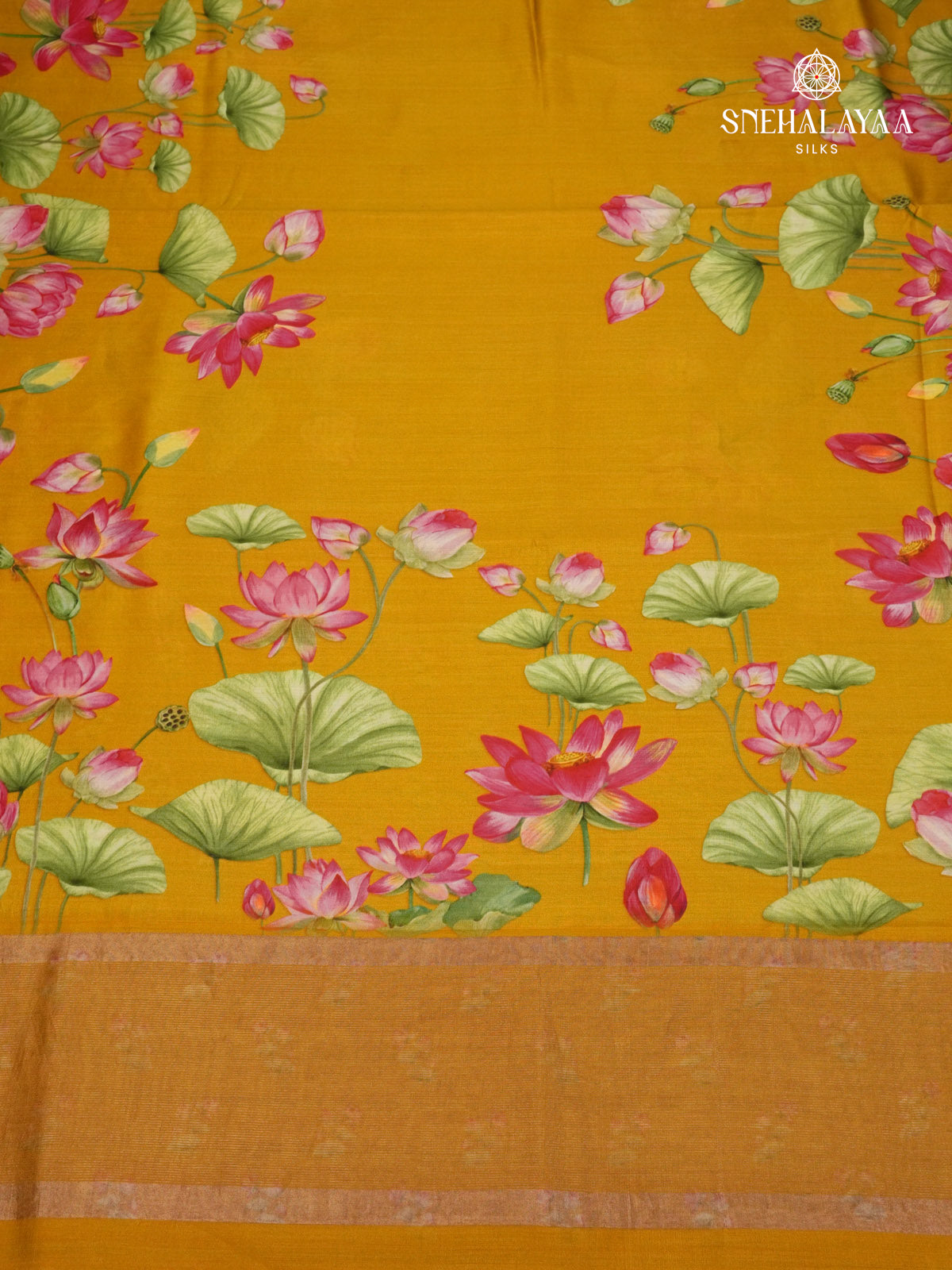 Mustard Yellow Chiniya Silk Saree