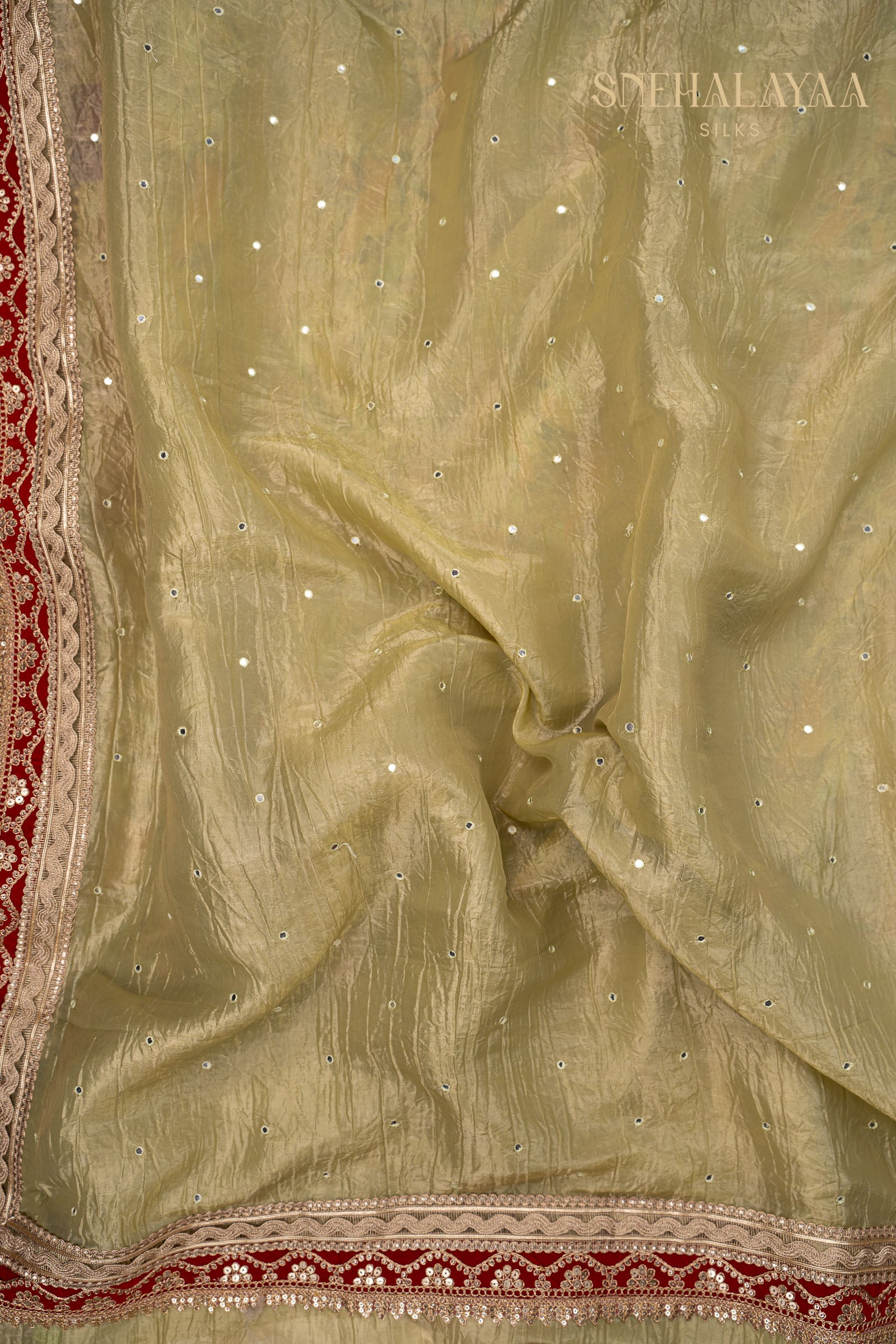 Olive Green Designer Saree