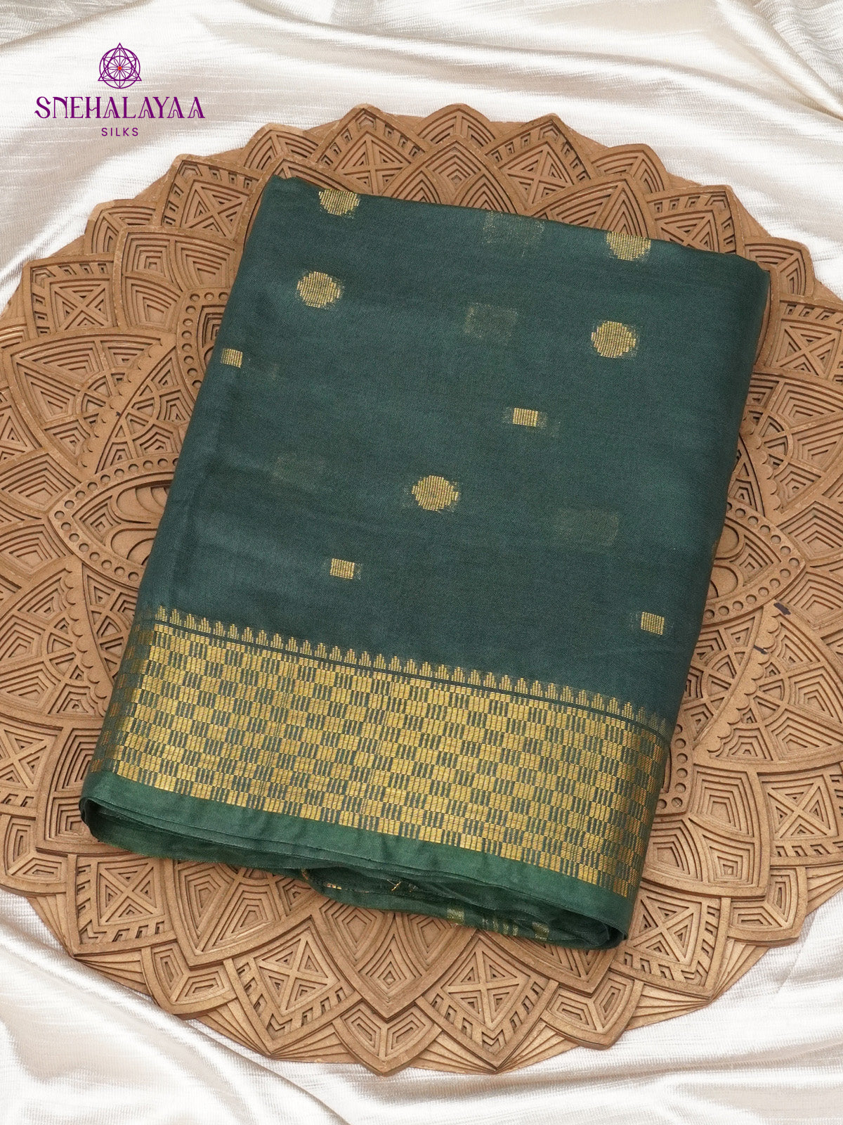 Emerald Green Bamboo Silk Saree