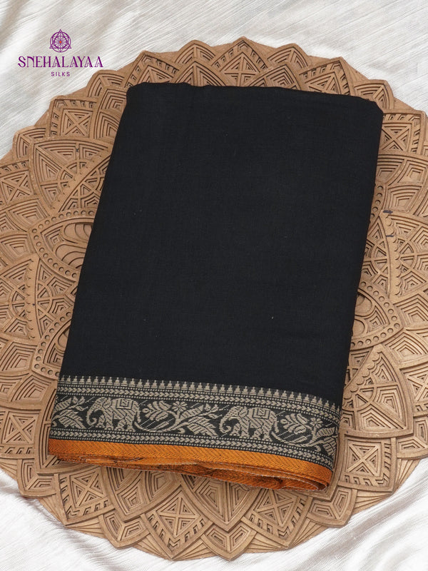 Black Sambalpuri Cotton Saree
