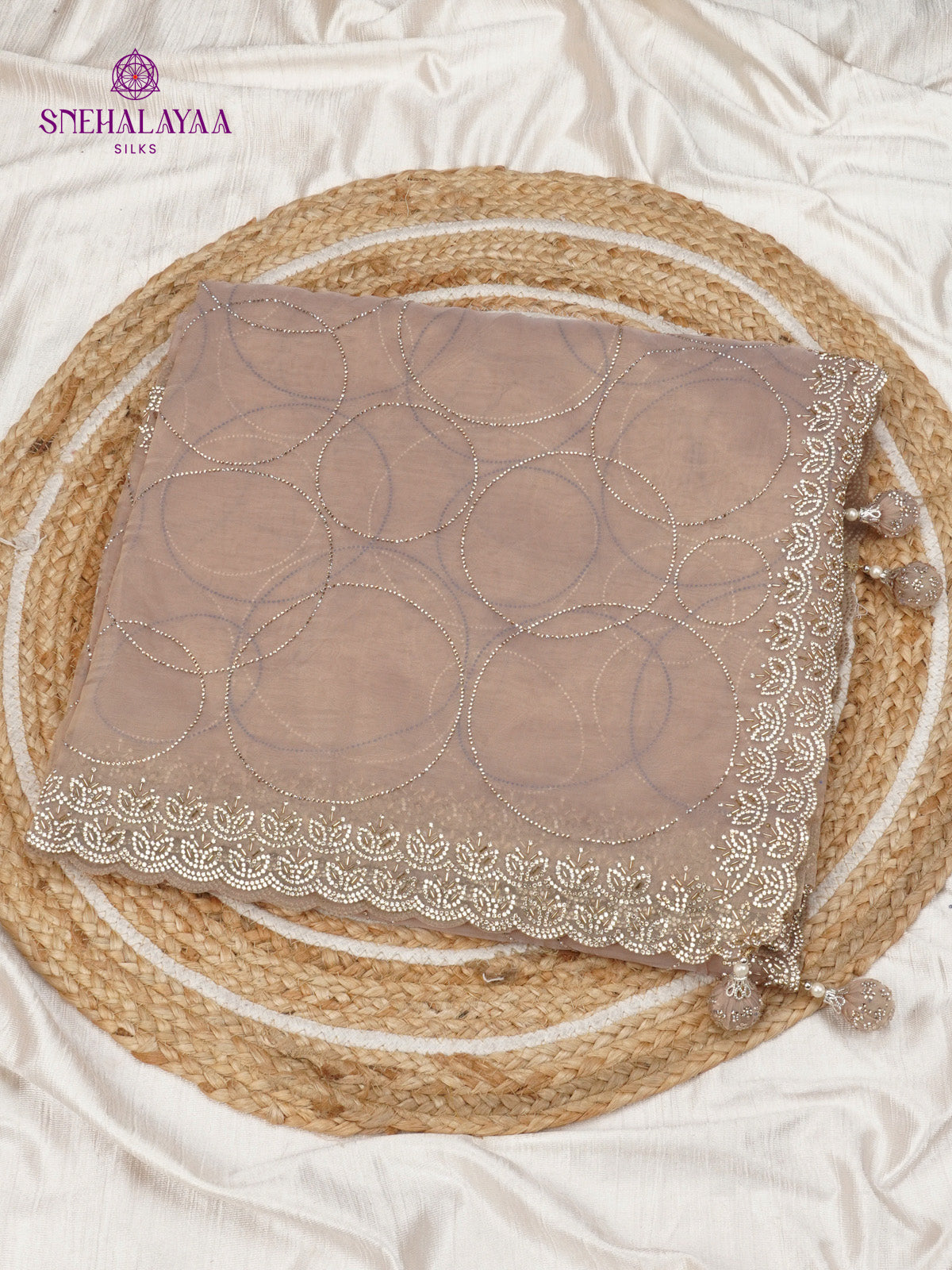 Beige Designer Saree