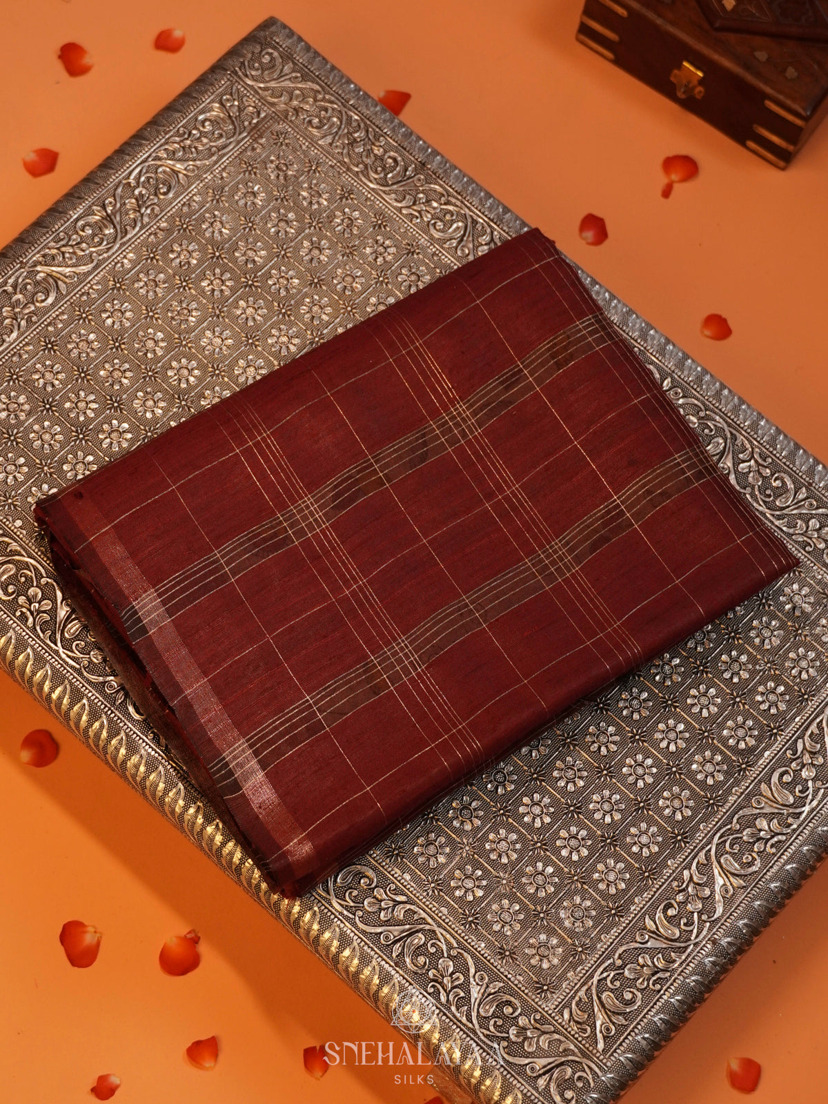 Brown Tussar Saree