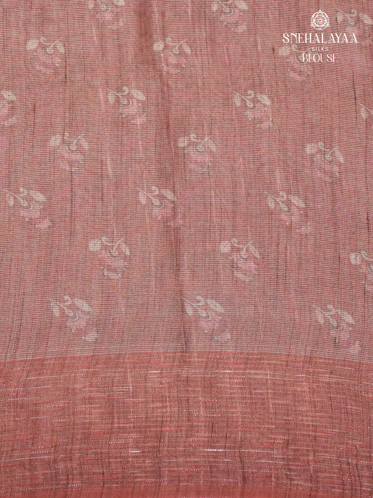 Pastel Green Floral Printed Tussar Saree