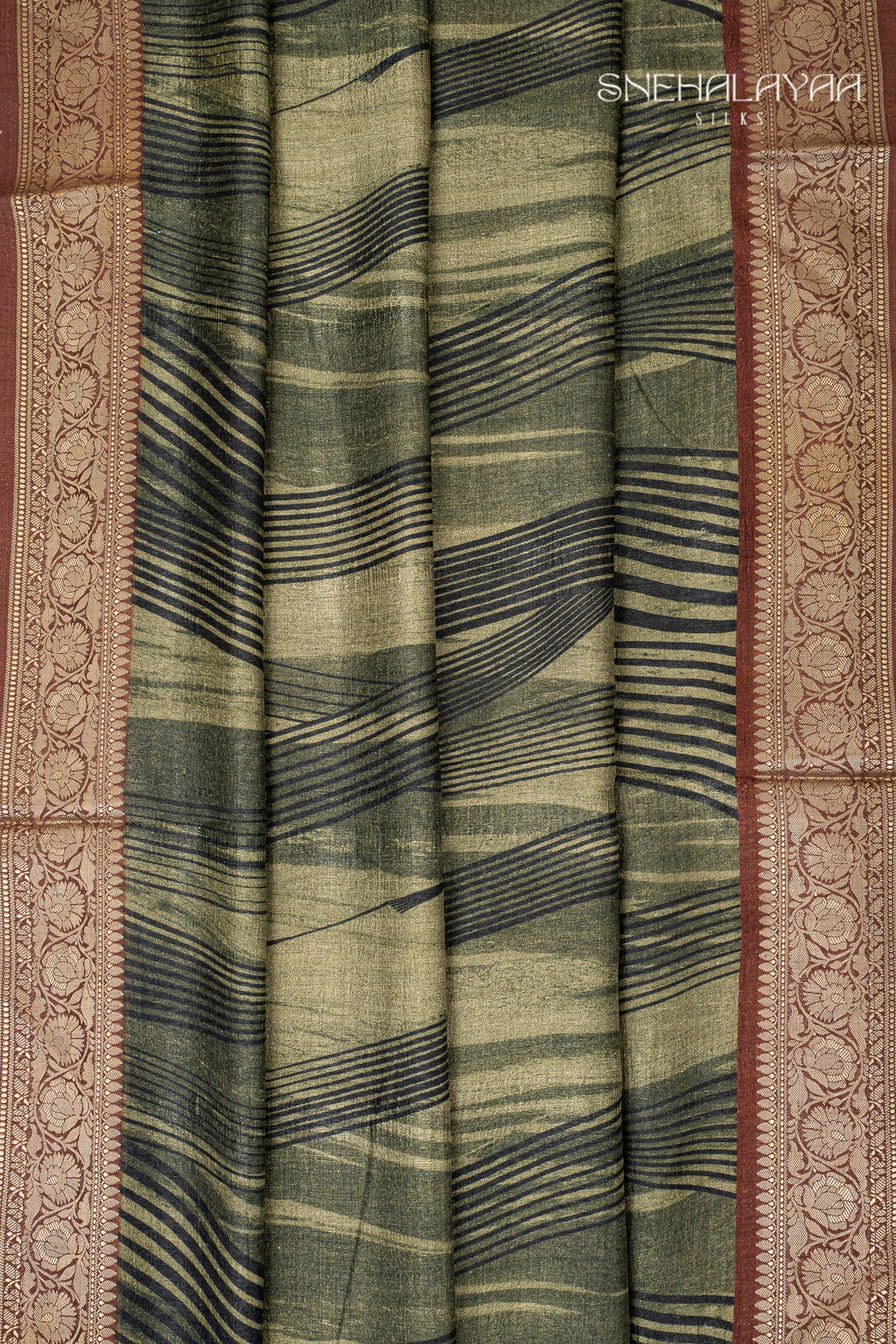 Black Semi Jute Silk Saree