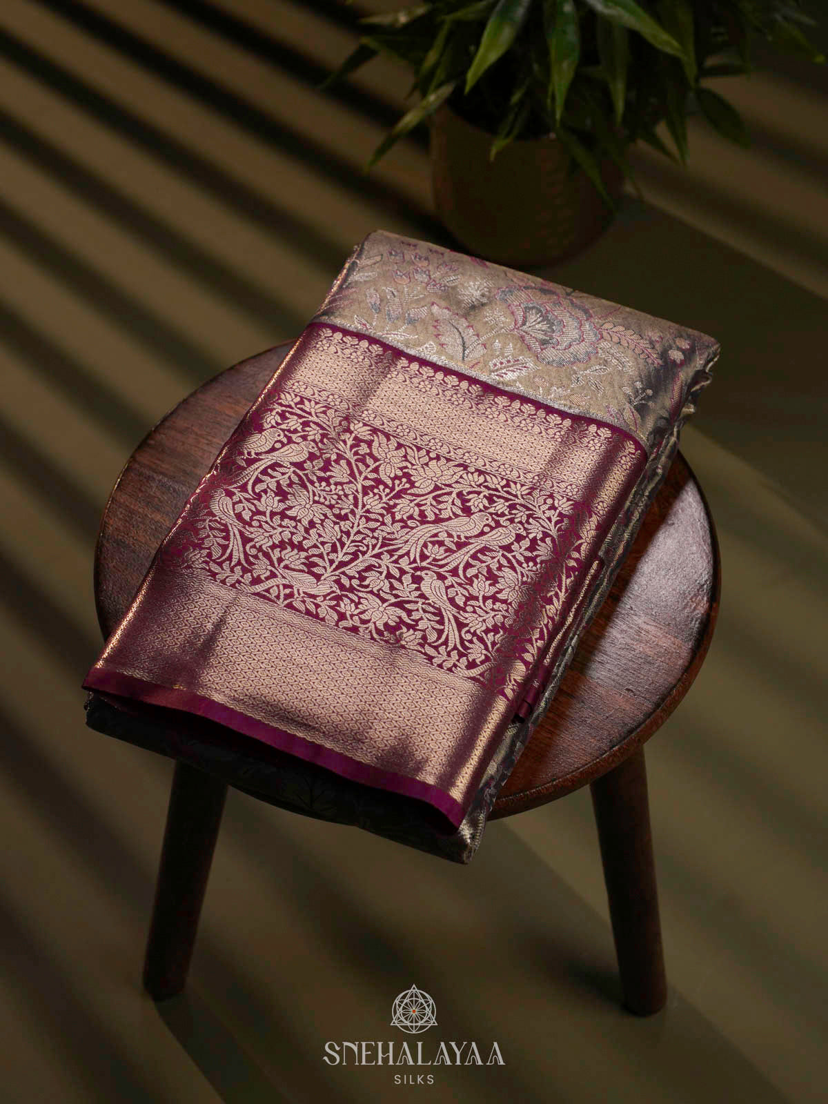 Lilac Art Silk Saree