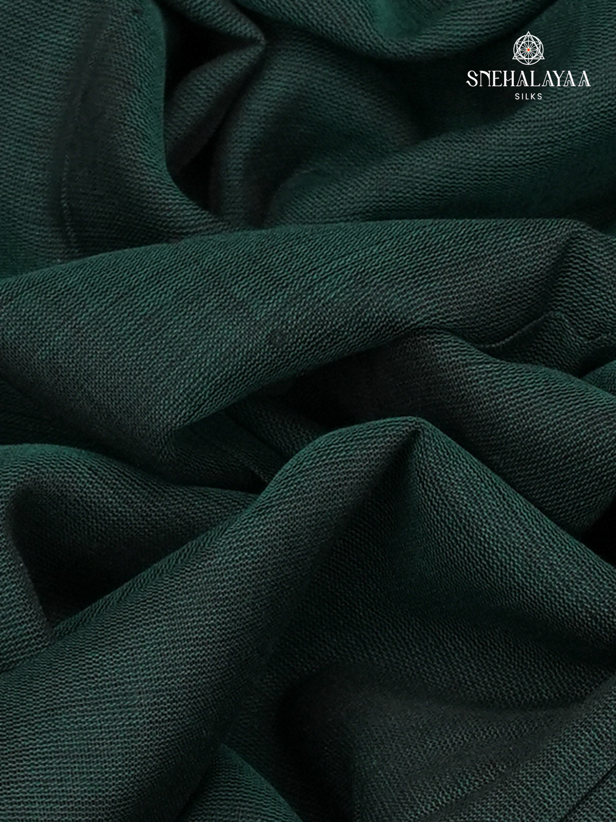 Bottle Green Khadi Cotton Saree