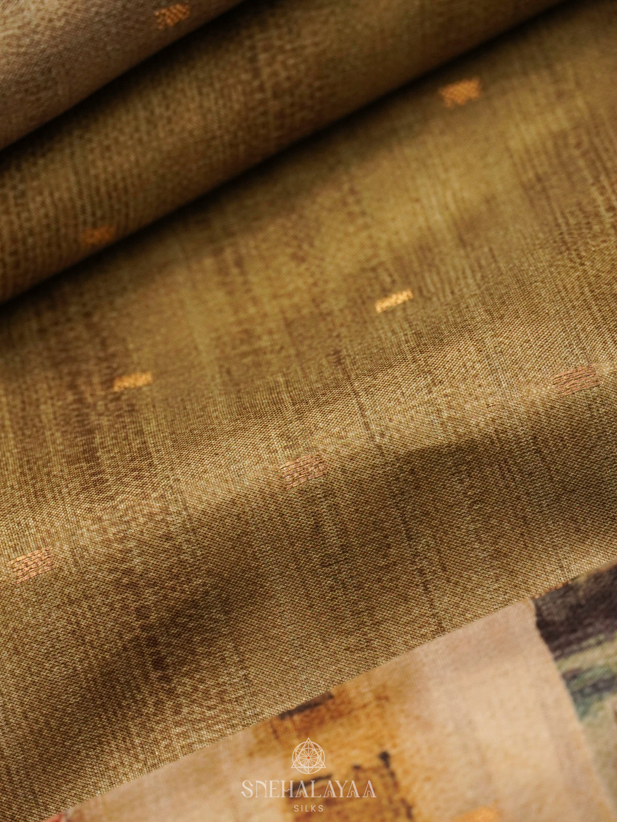 Olive Green Tussar Saree
