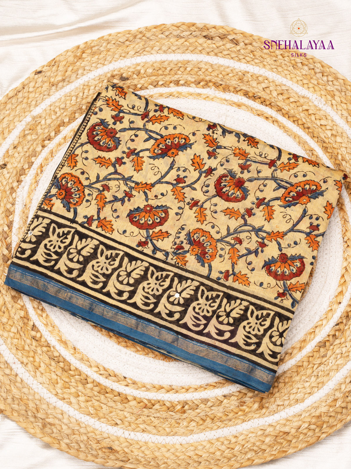 Beige Chanderi Saree