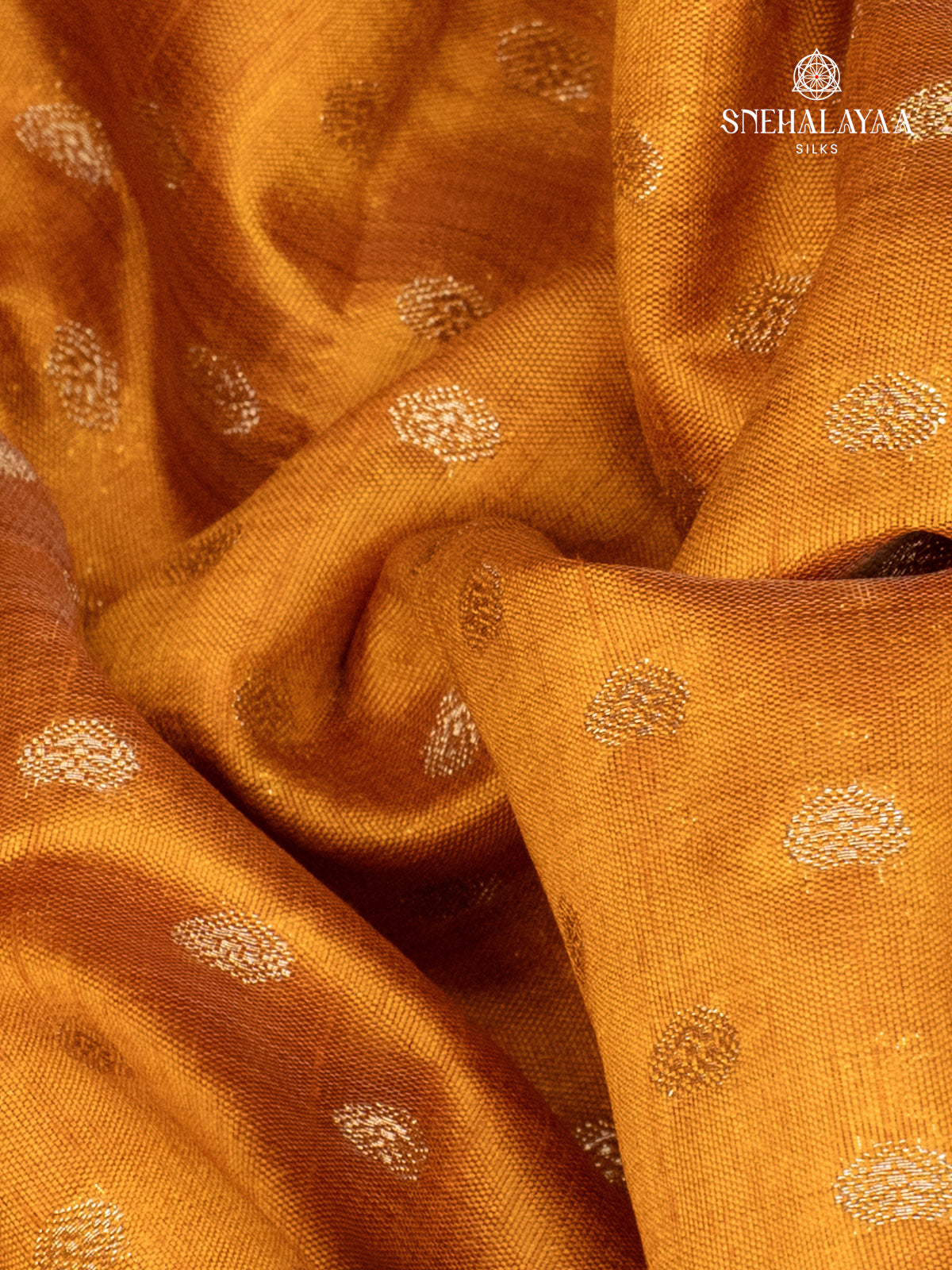 Golden Yellow Raw Silk Saree