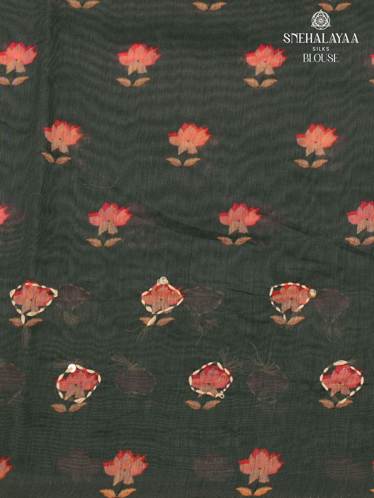 Black Linen Embroidery Saree