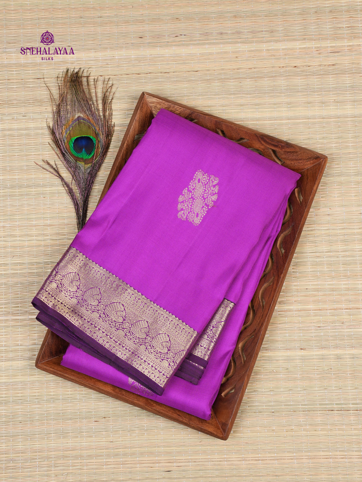 Magenta Violet Kanjivaram Silk Saree