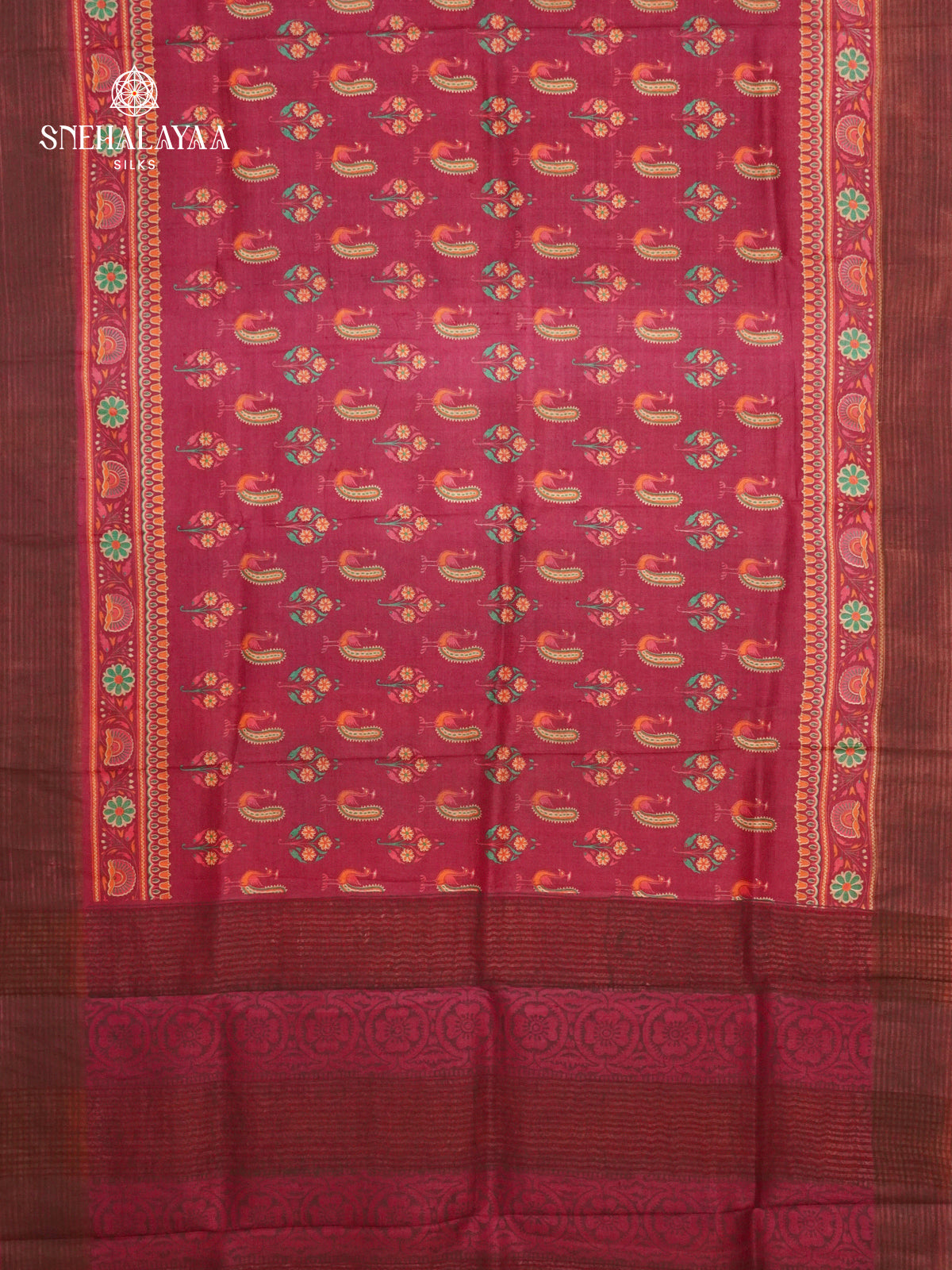 Mauve Rose Tussar Saree