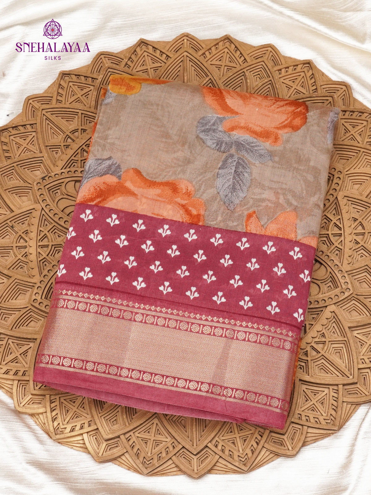 Brown Chanderi Saree