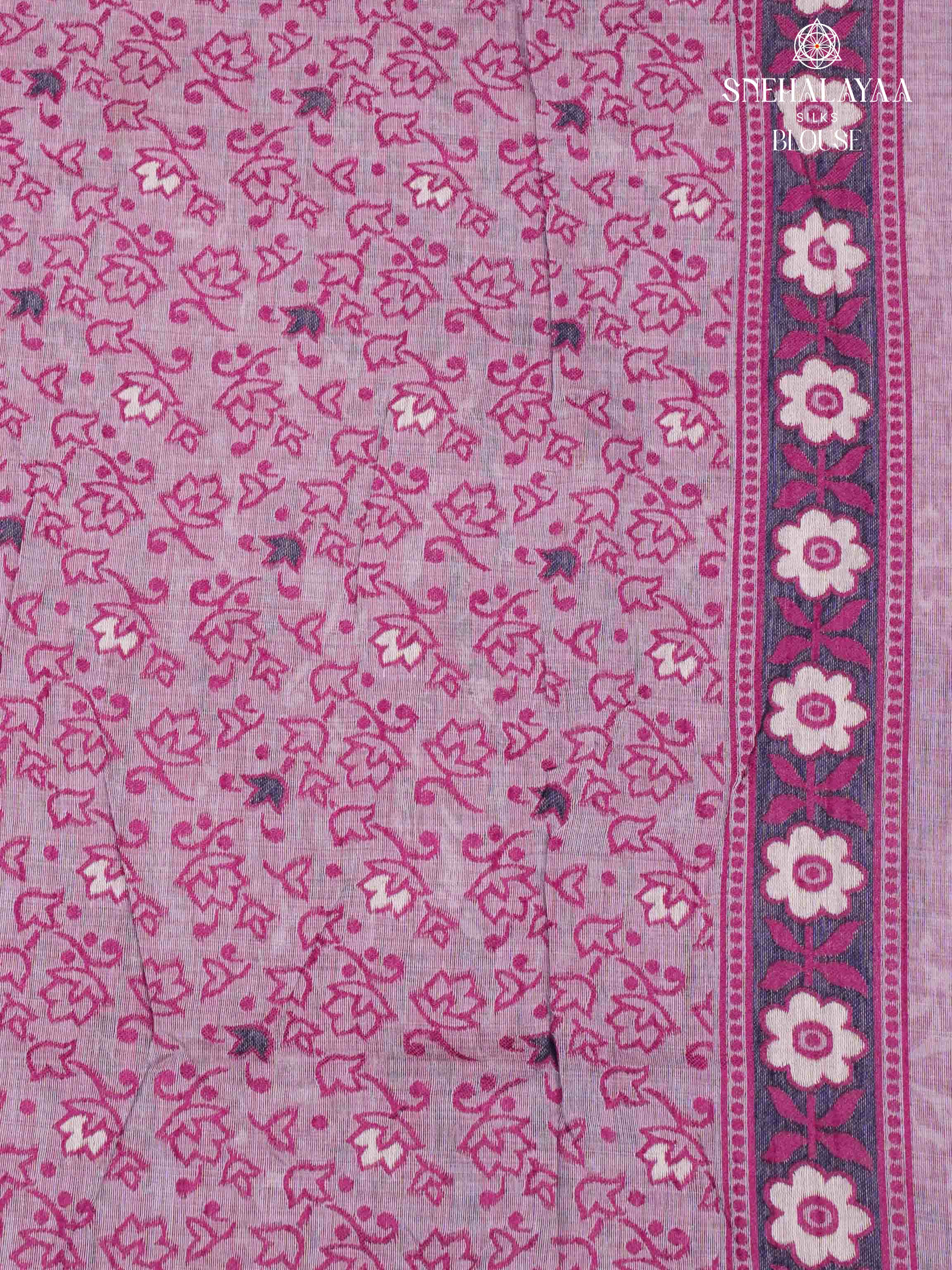 Lilac Munga Cotton Saree