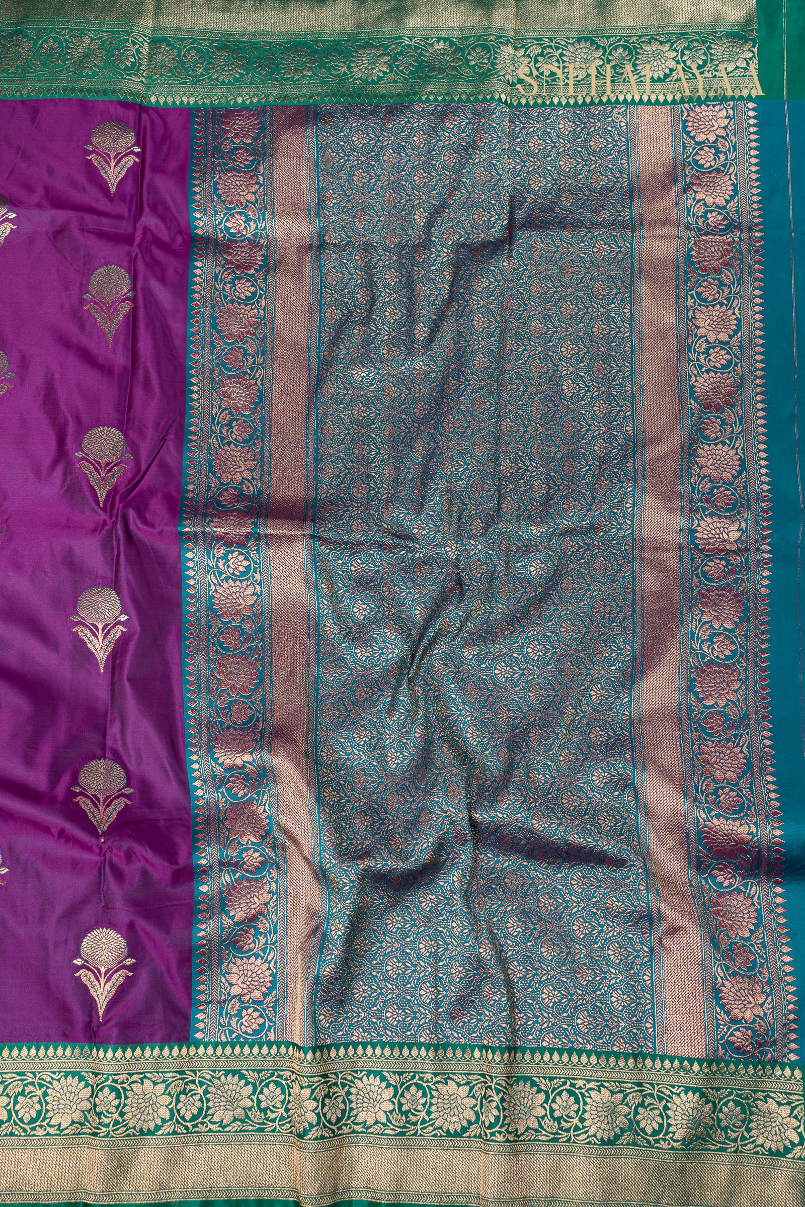Violet Banaras Silk Saree