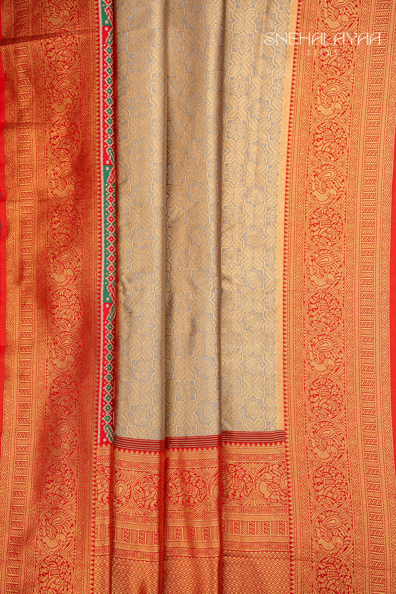 Beige Banaras Patola Silk Saree