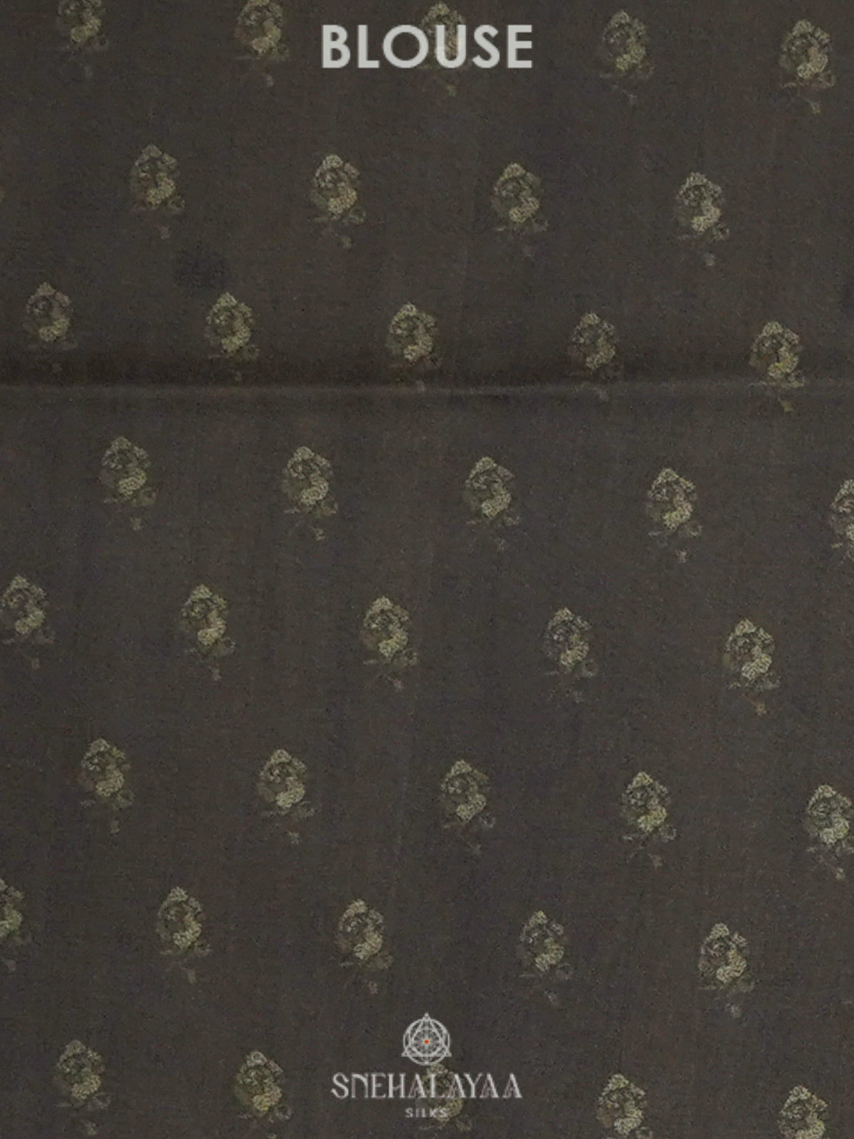 Olive Green Floral Printed Tussar Saree