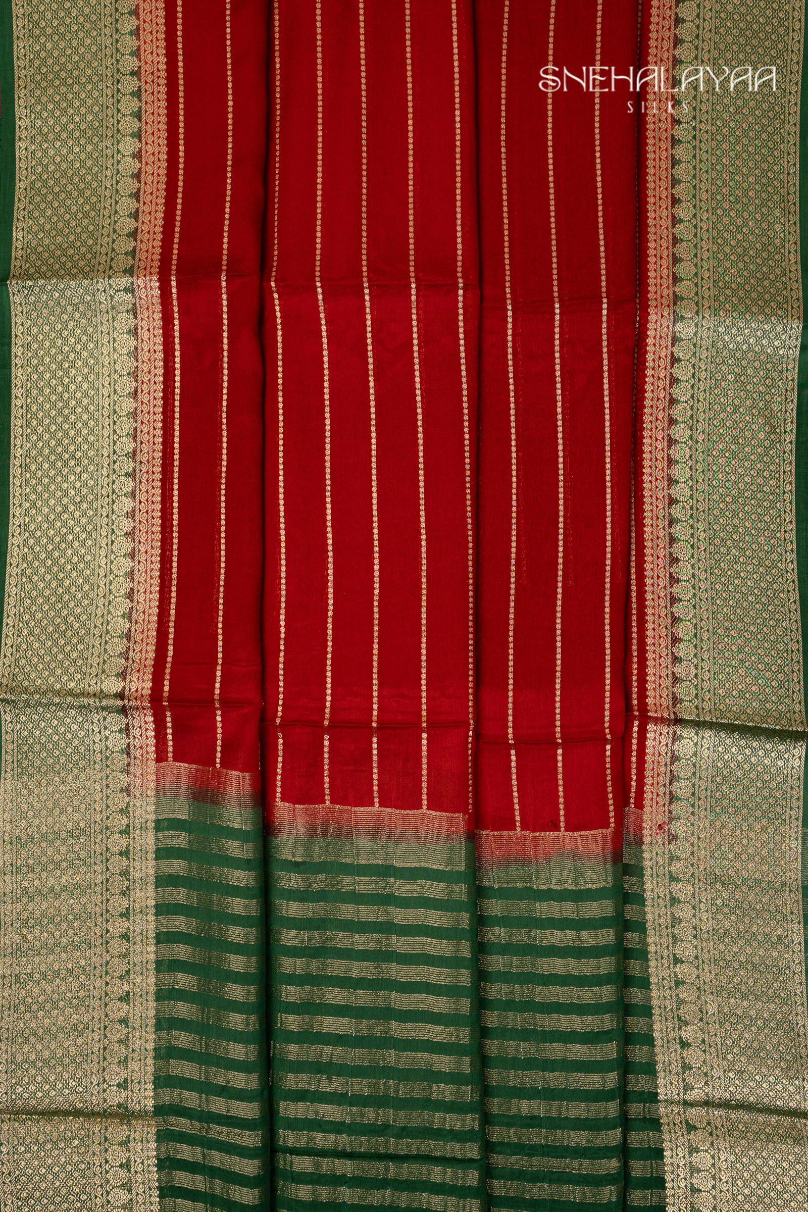 Scarlet Red Mysore Silk Saree