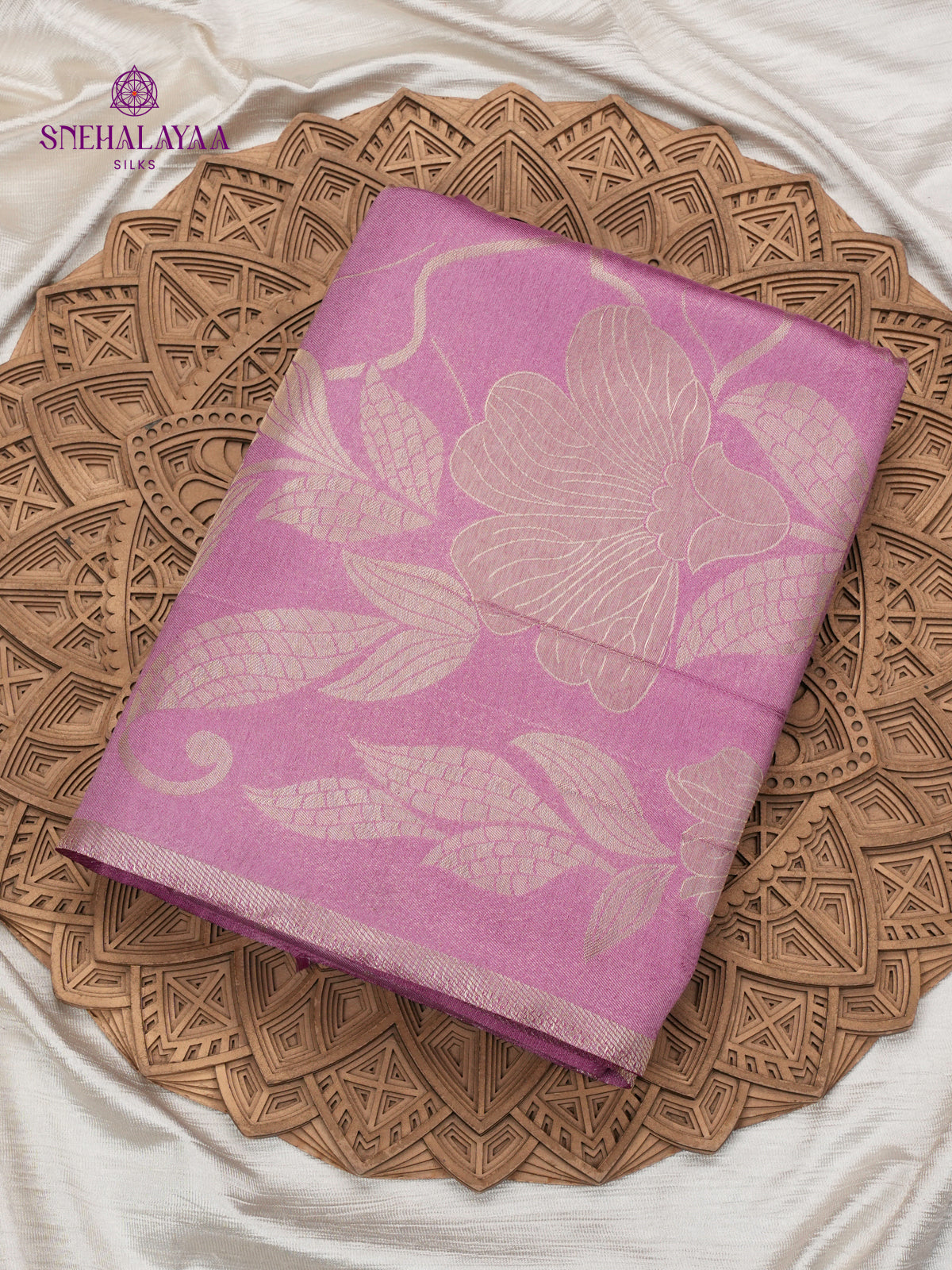 Lavender Banaras Dola Silk Saree