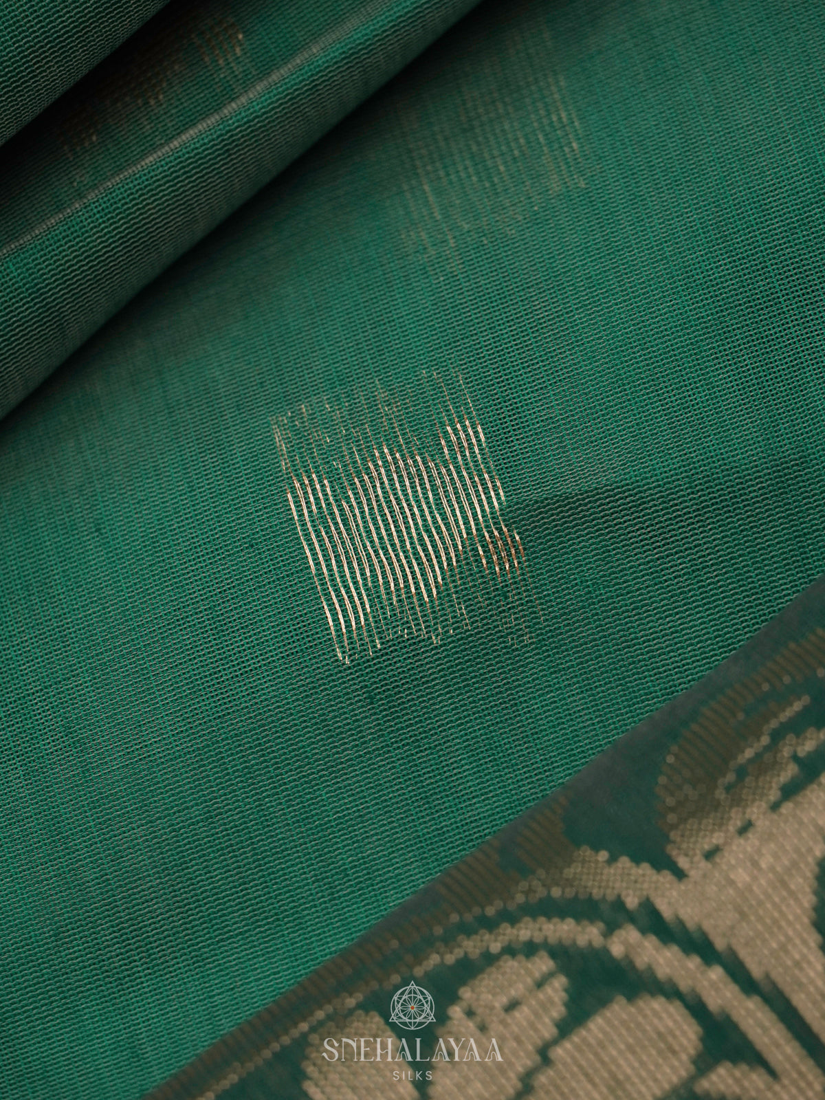 Teal Green Kanchi Silk Cotton Saree