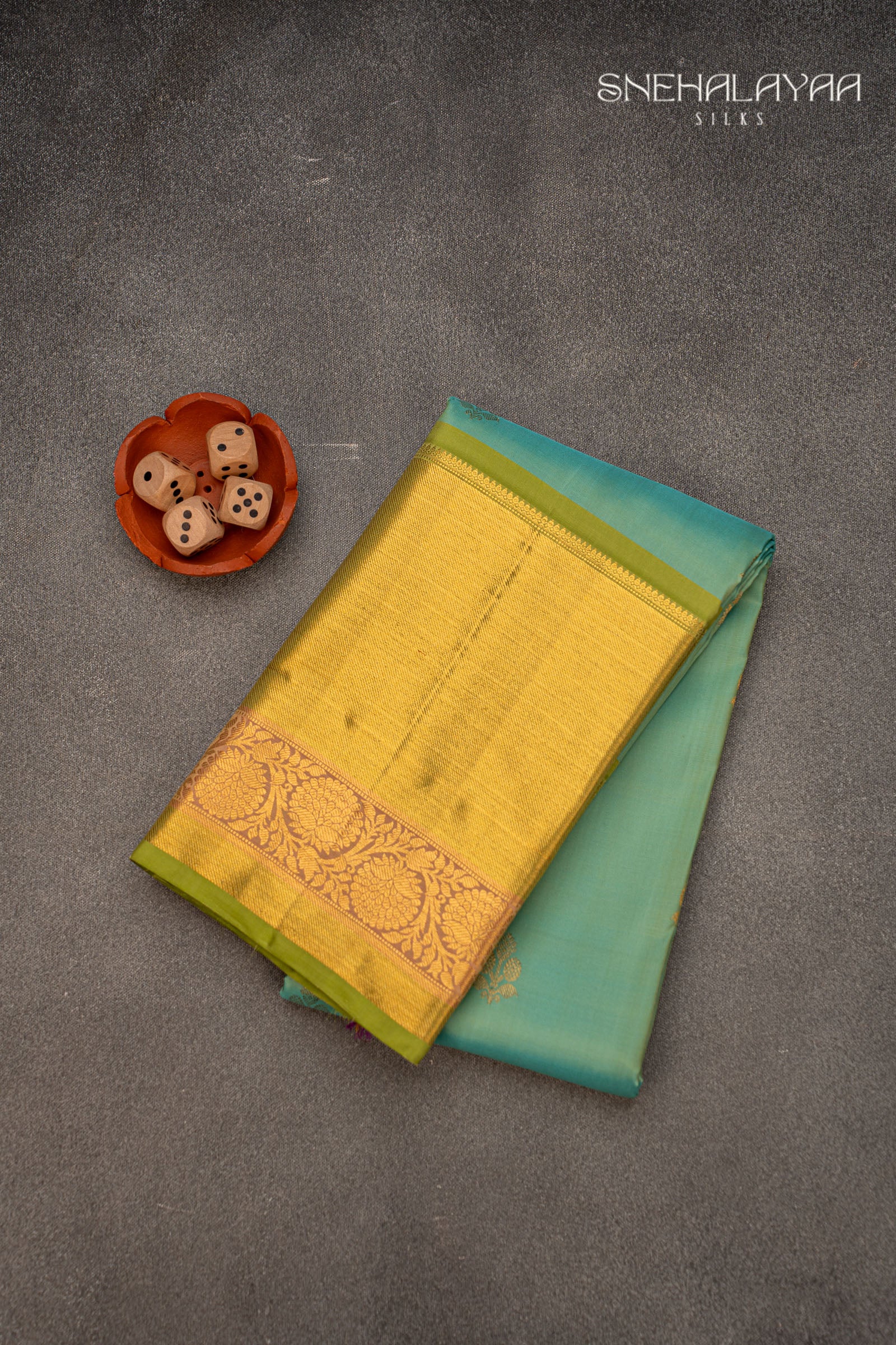 Seafoam Green Kancheevaram Silk Saree