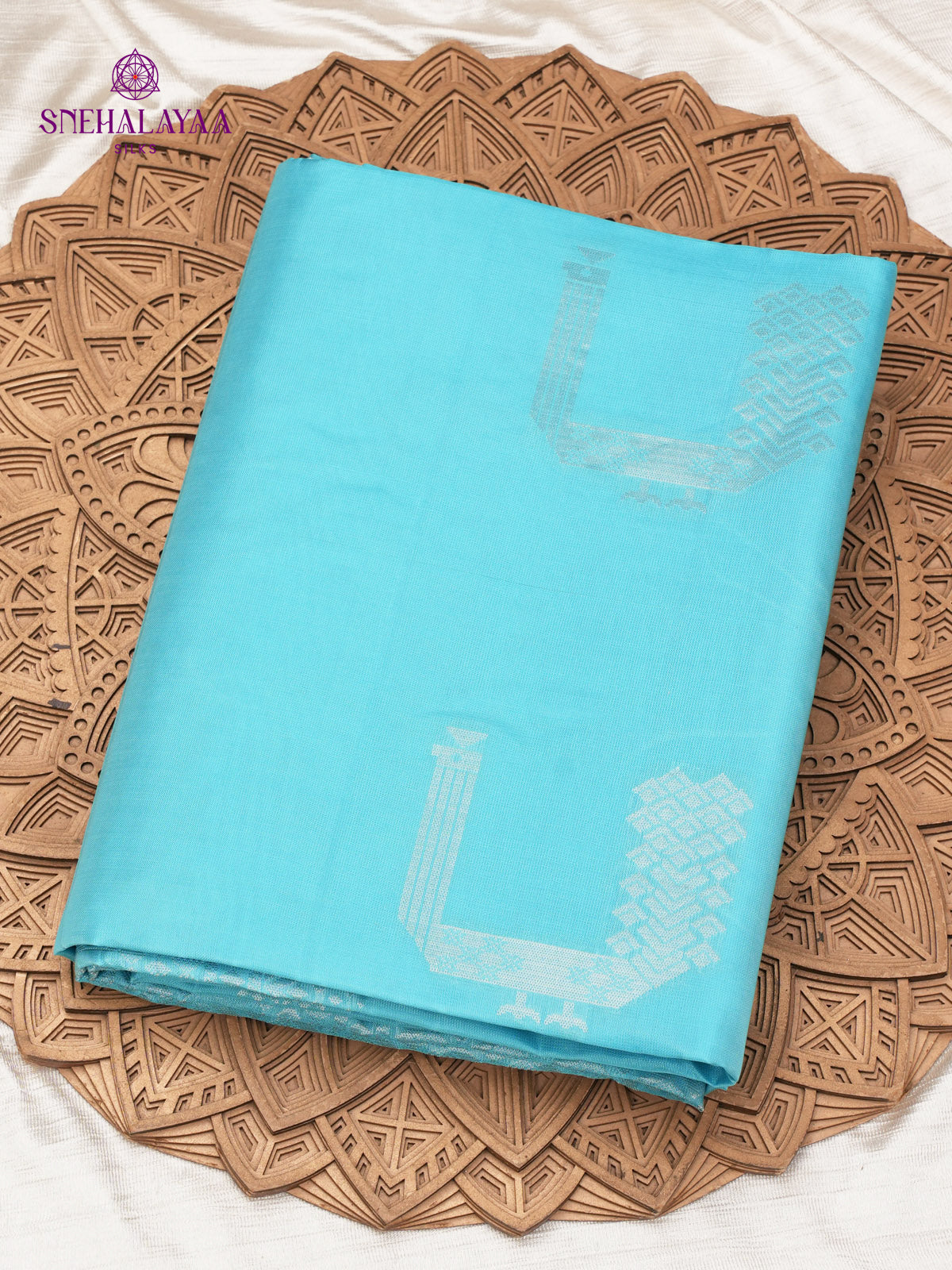 Sky Blue Kanjvaram Soft Silk Saree