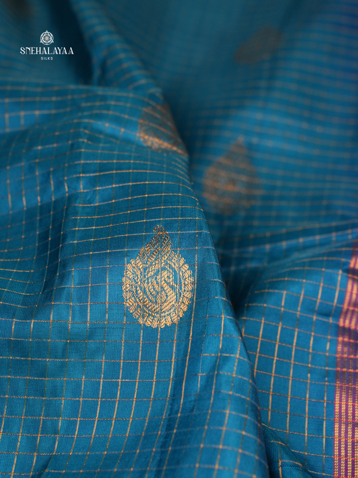 Blue Gadwal Silk Saree