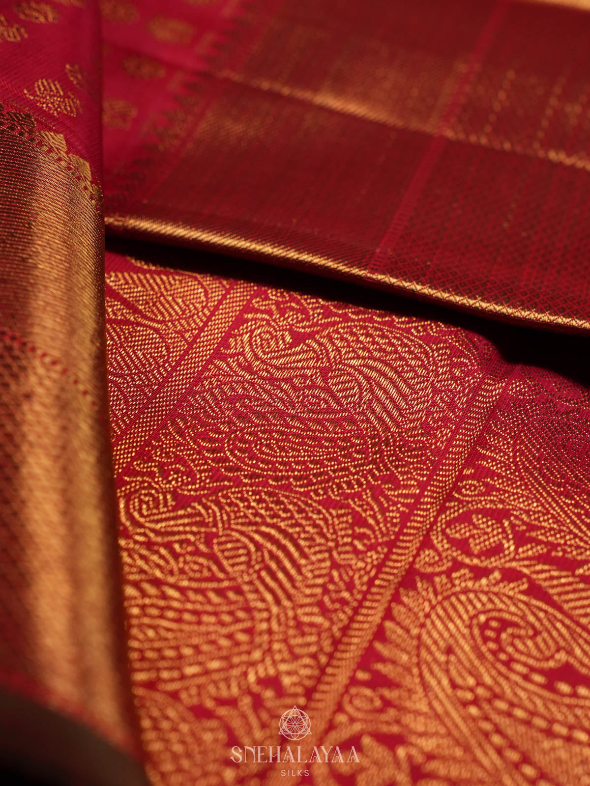 Crimson Red Kanjivaram Silk Saree