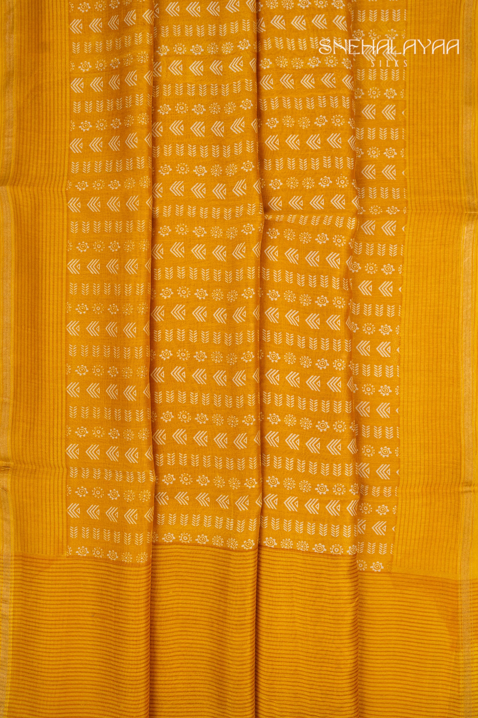 Mustard Yellow Chanderi Saree