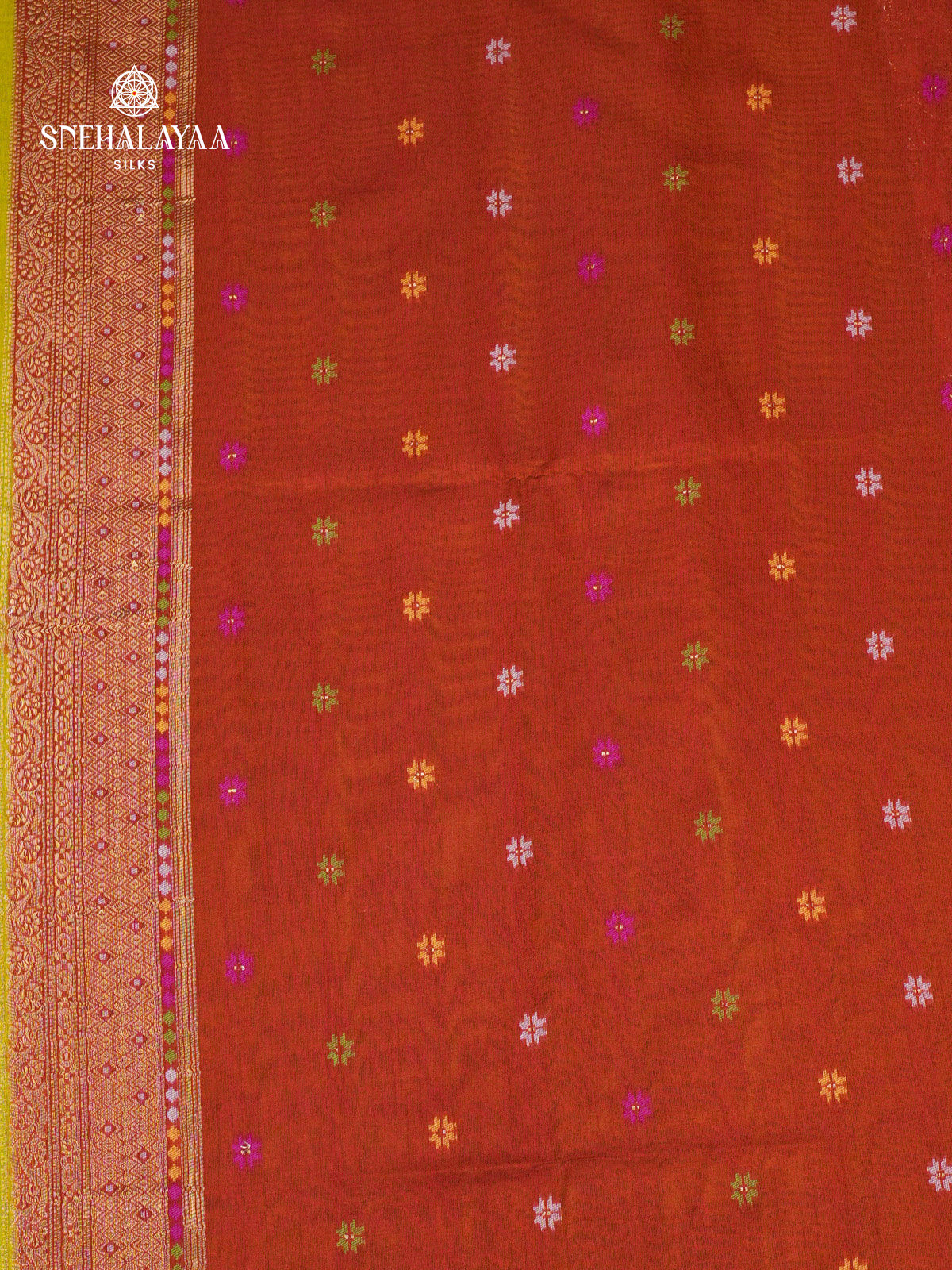 Lemon Yellow Ikat Saree