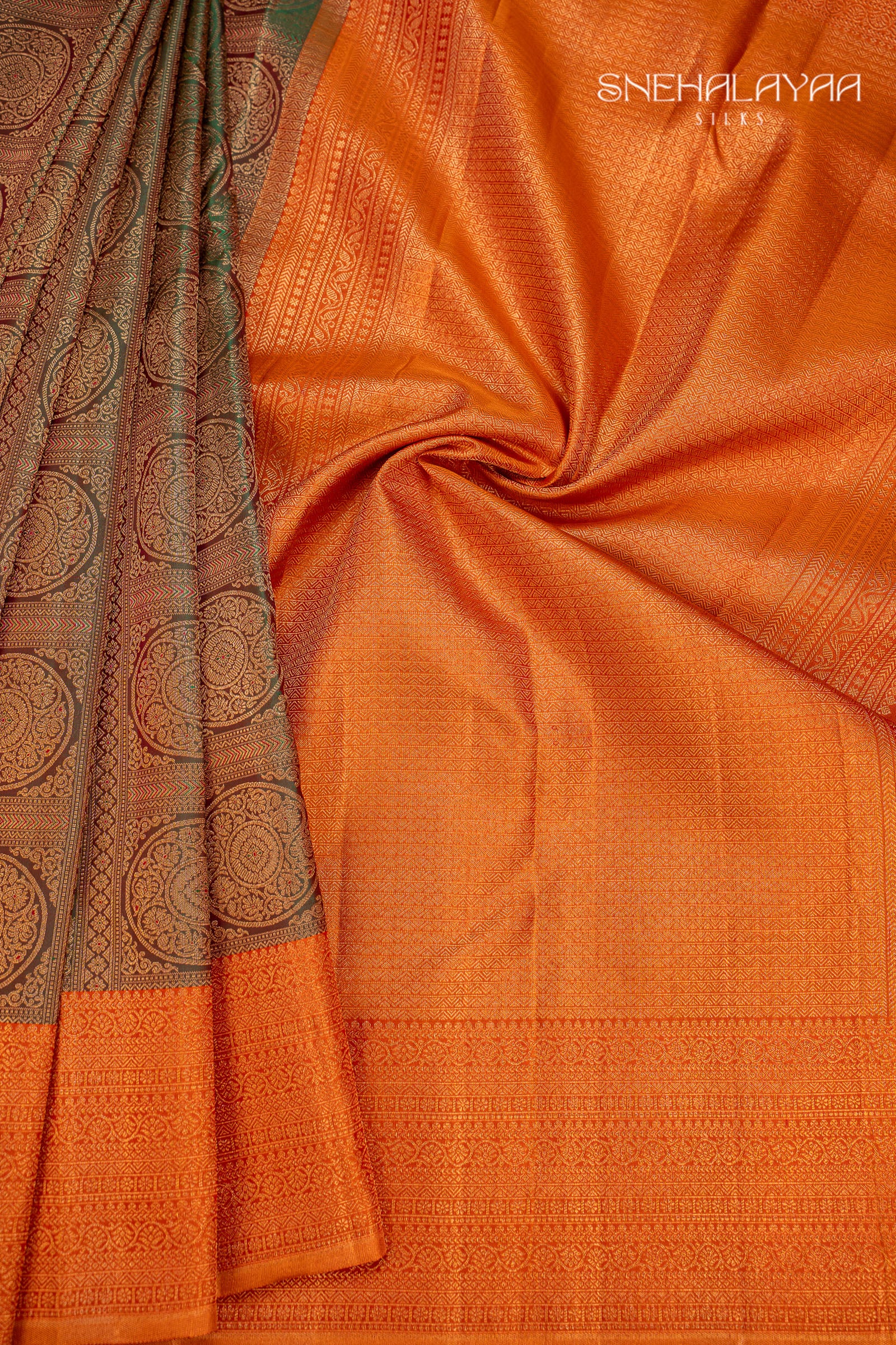 Peacock Green Kancheevaram Tissue Silk Saree